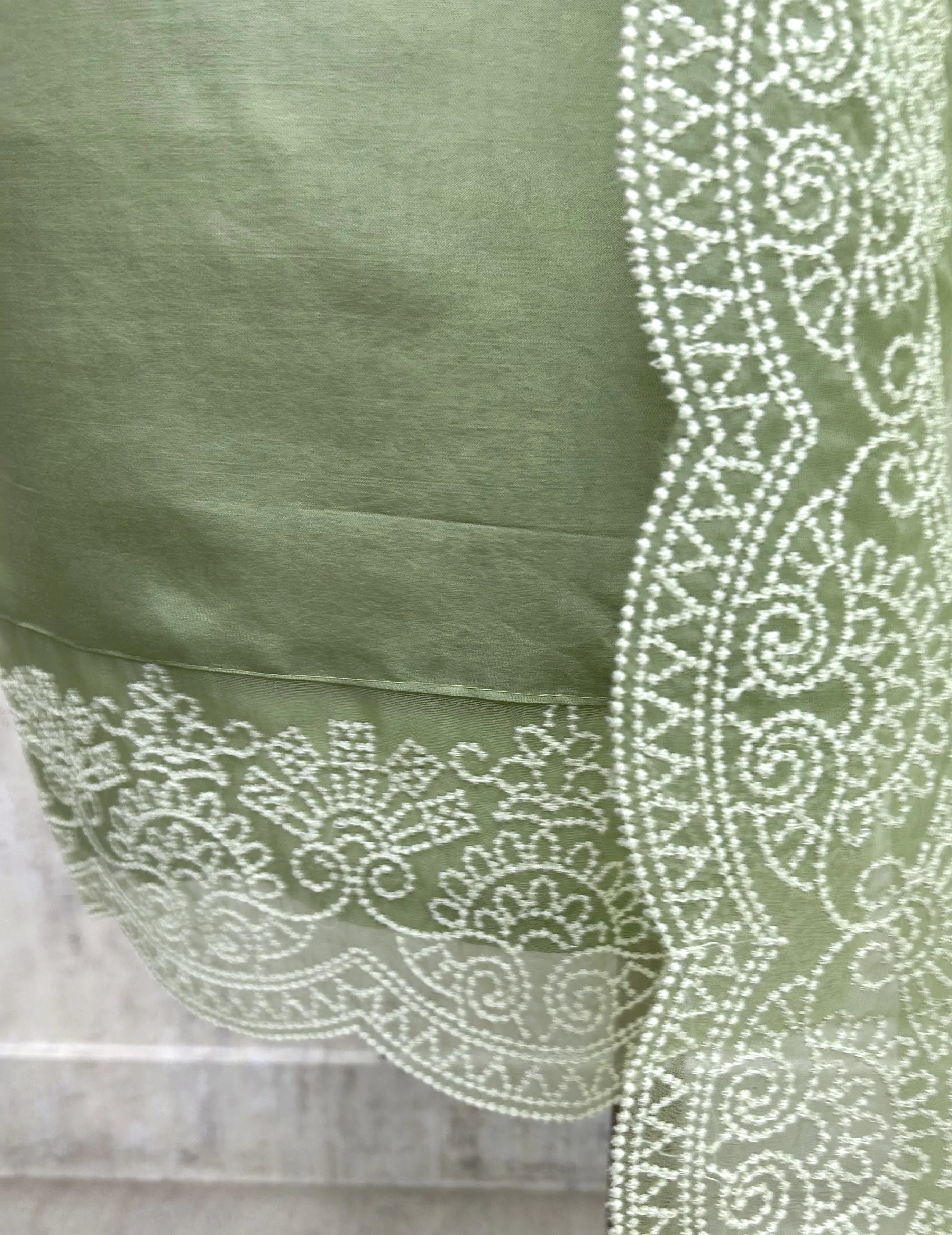 Modal Unstitched Suit Set With Organza Dupatta