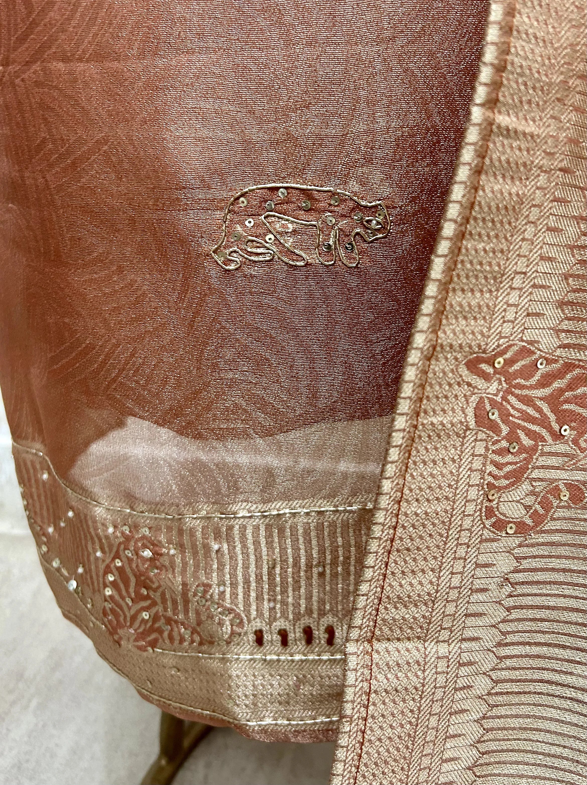 Tissue Unstitched Suit Set Featuring Tissue Dupatta