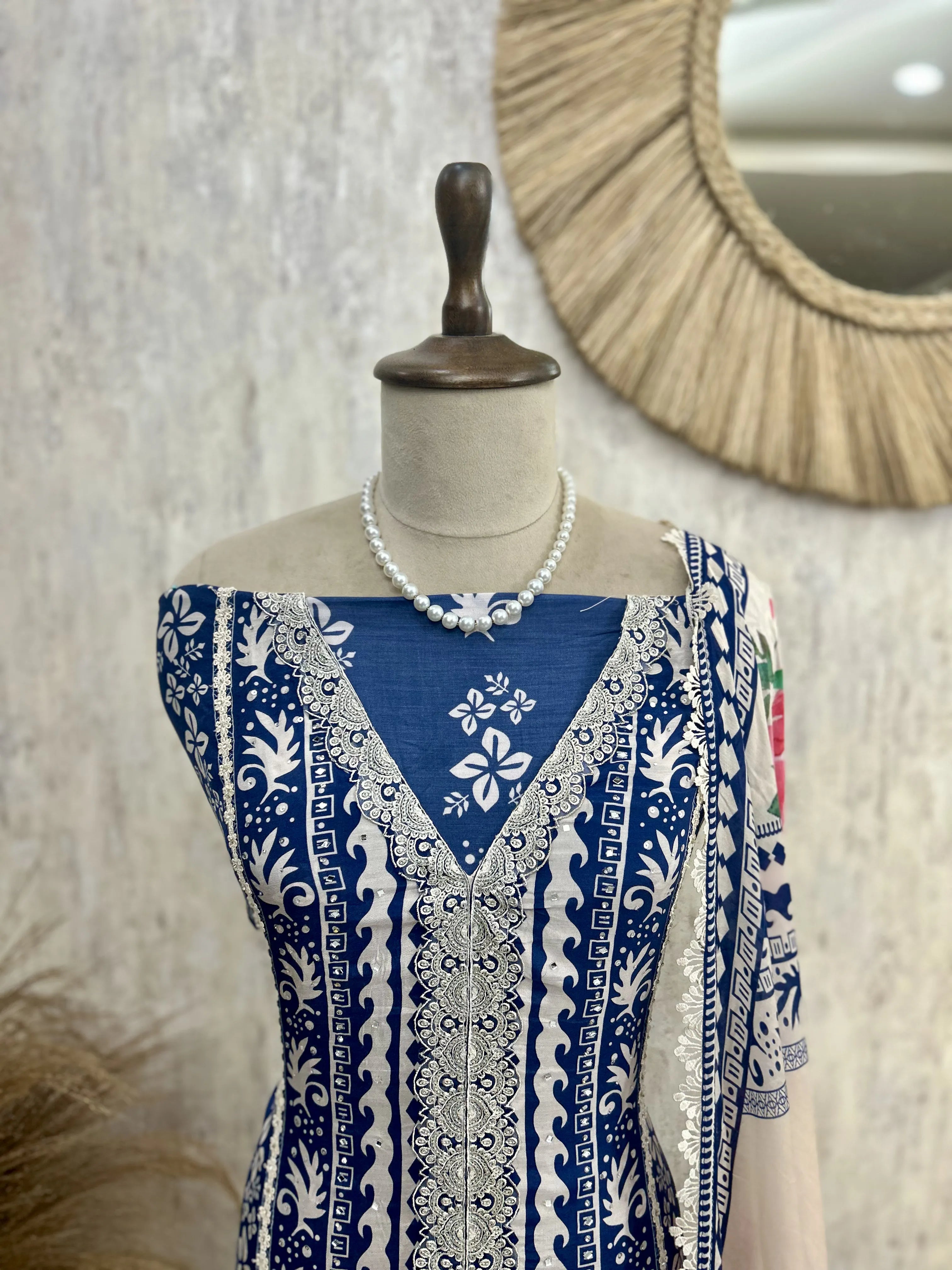 Digital Print Muslin Unstitched Suit Set