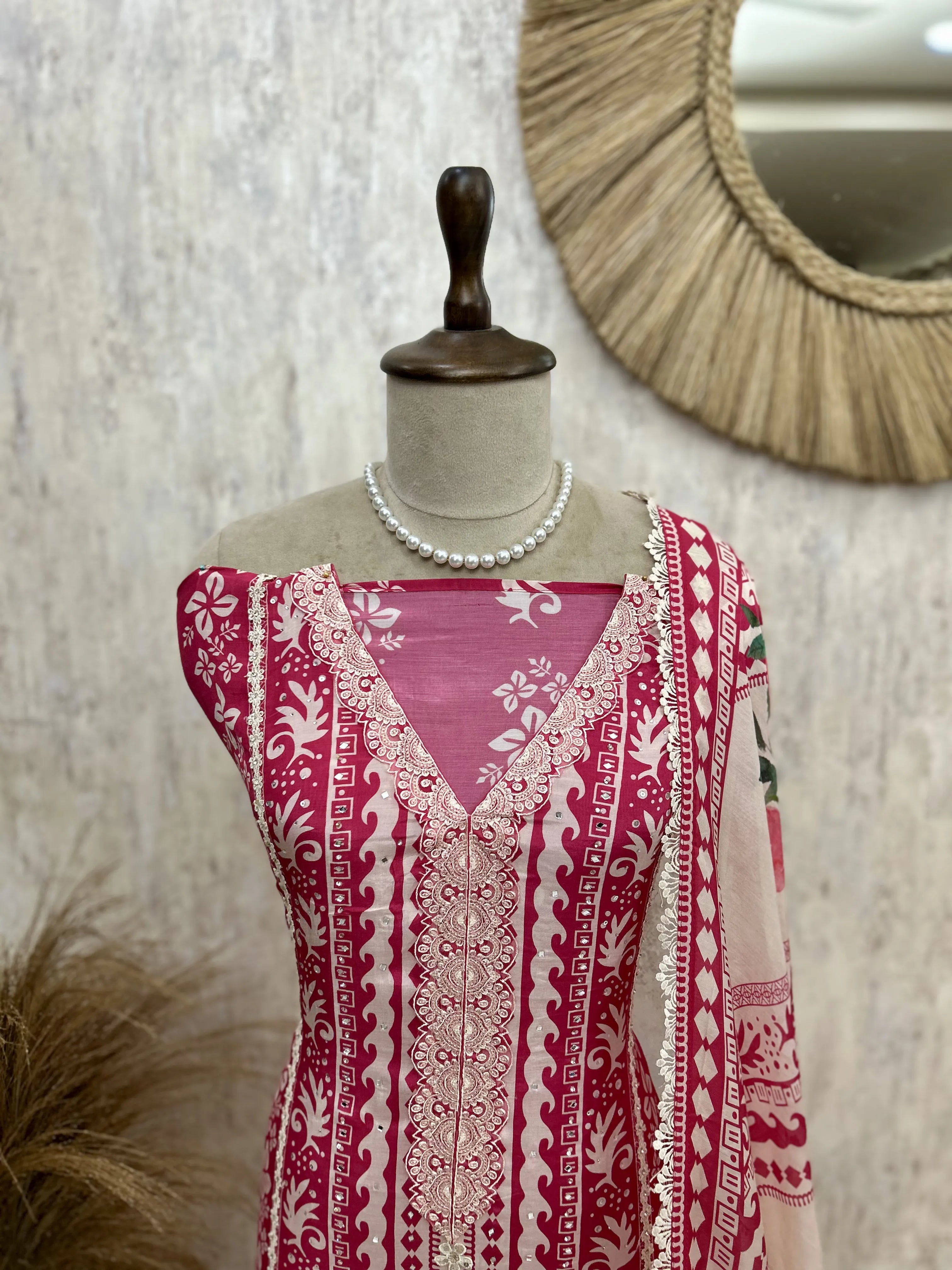 Digital Print Muslin Unstitched Suit Set