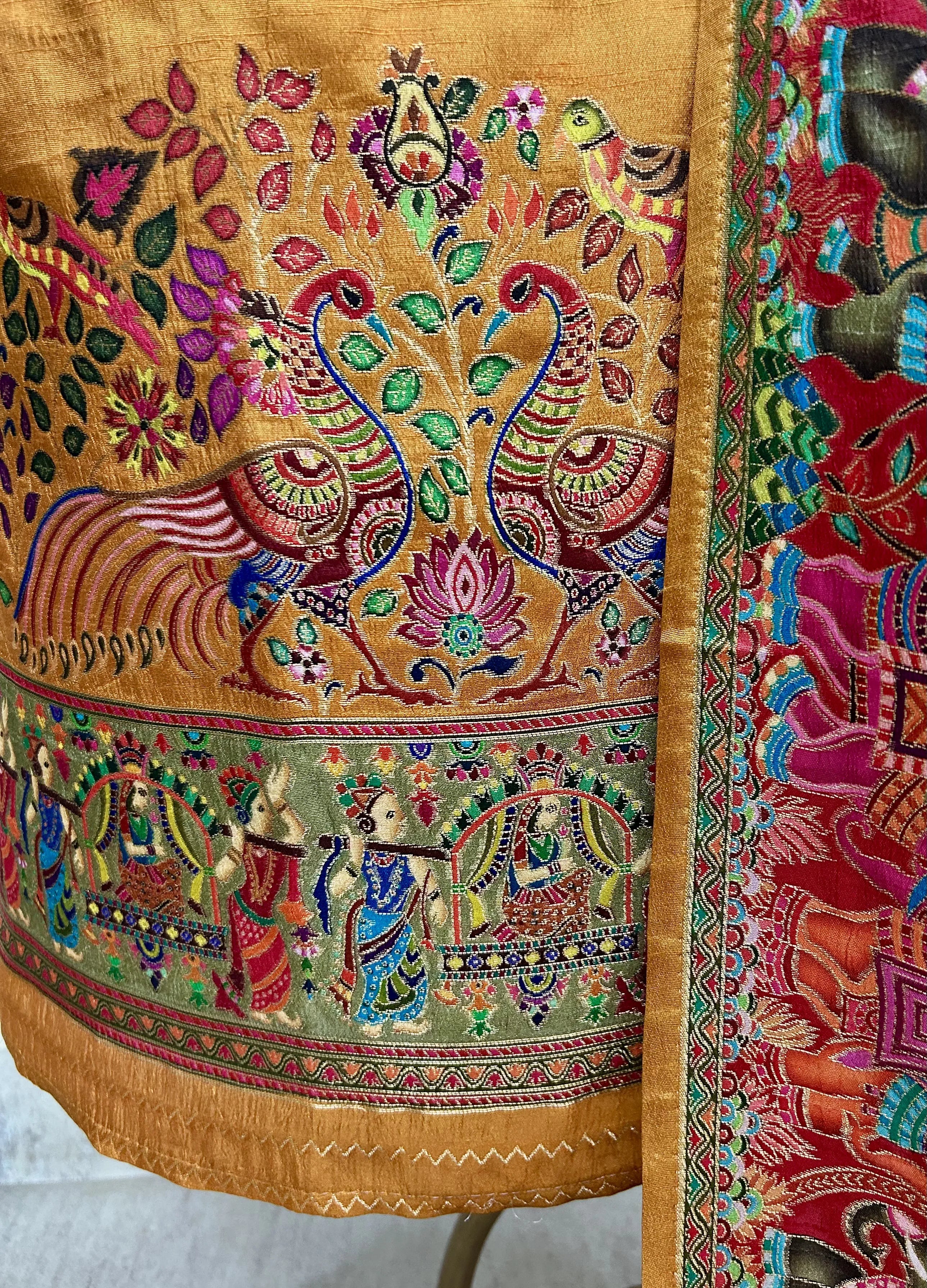 Silk Unstitched Suit Set Featuring Silk Dupatta