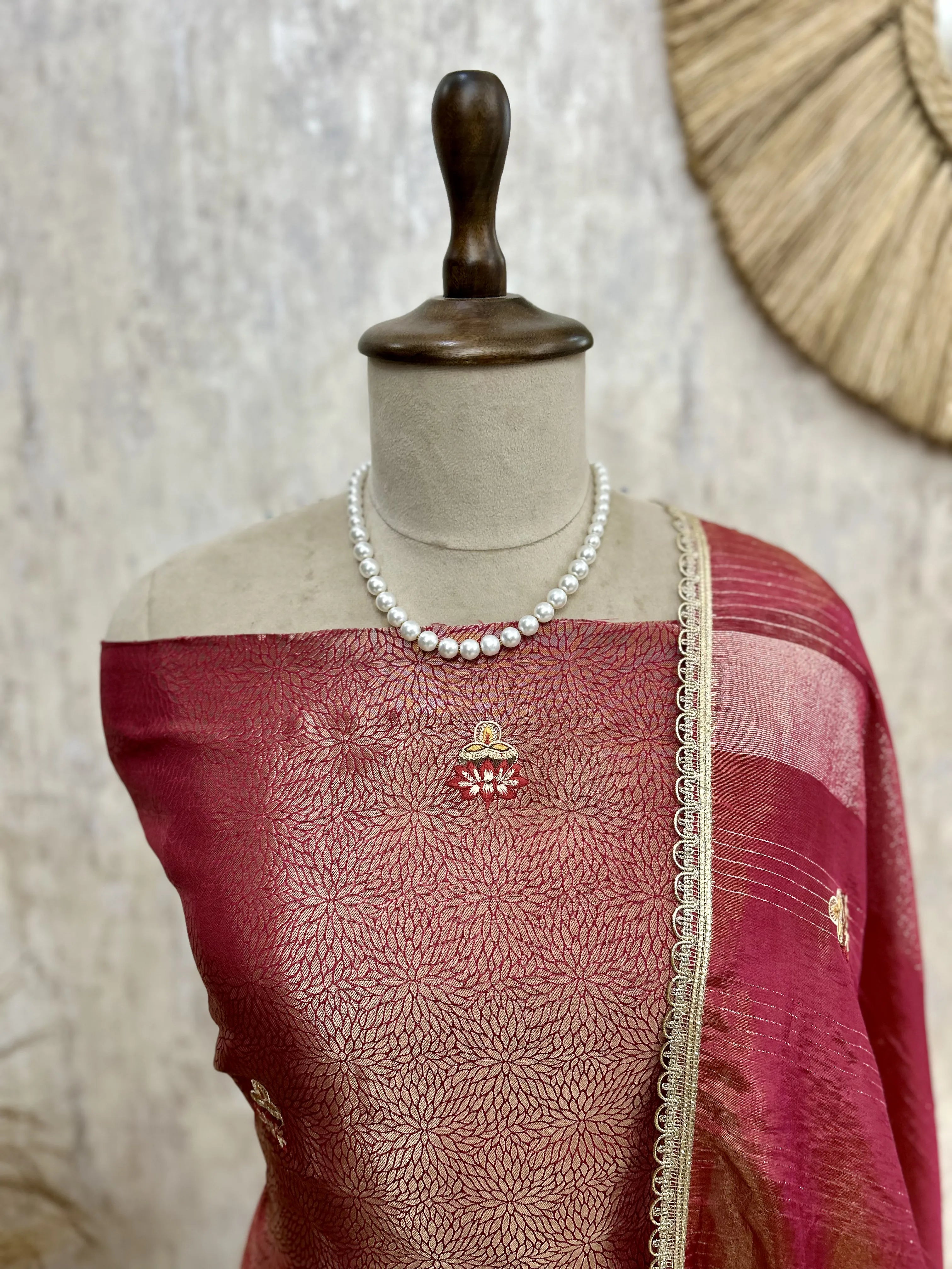 Karwa Chauth Special Tissue Unstitched Suit Set