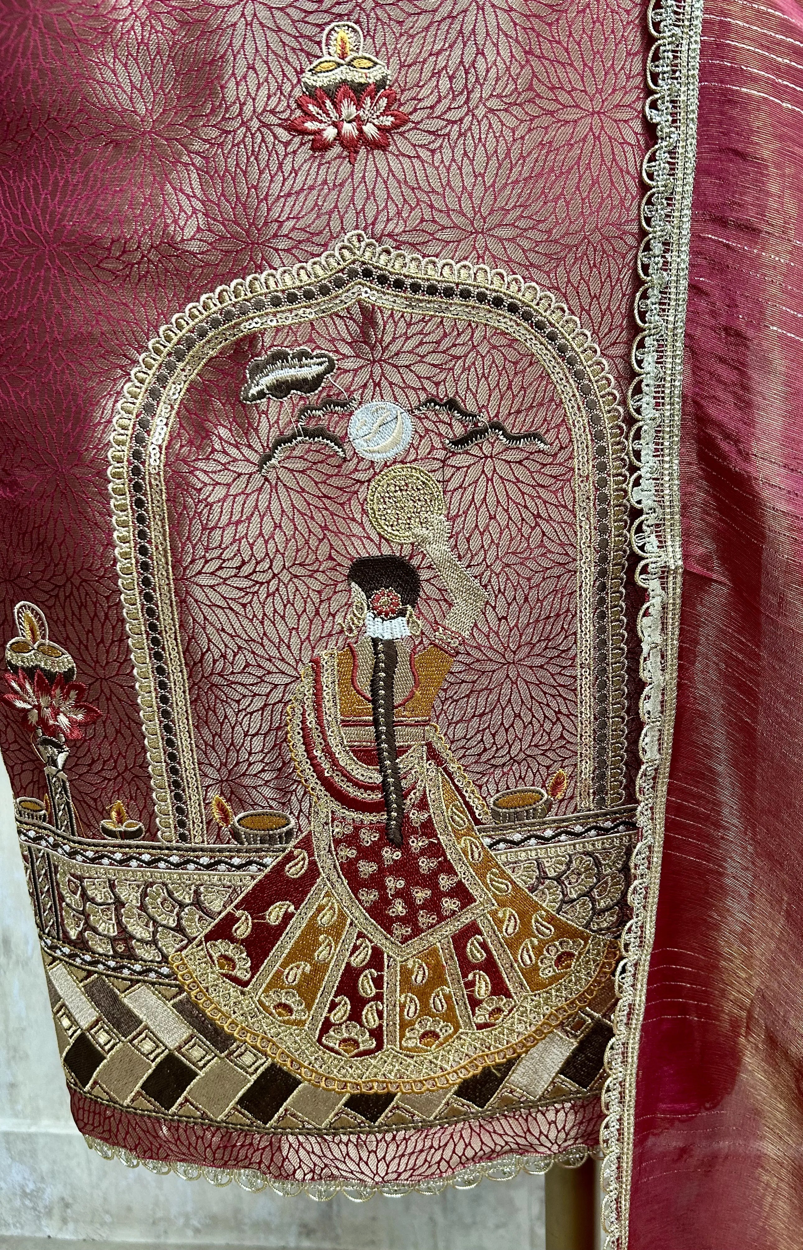 Karwa Chauth Special Tissue Unstitched Suit Set