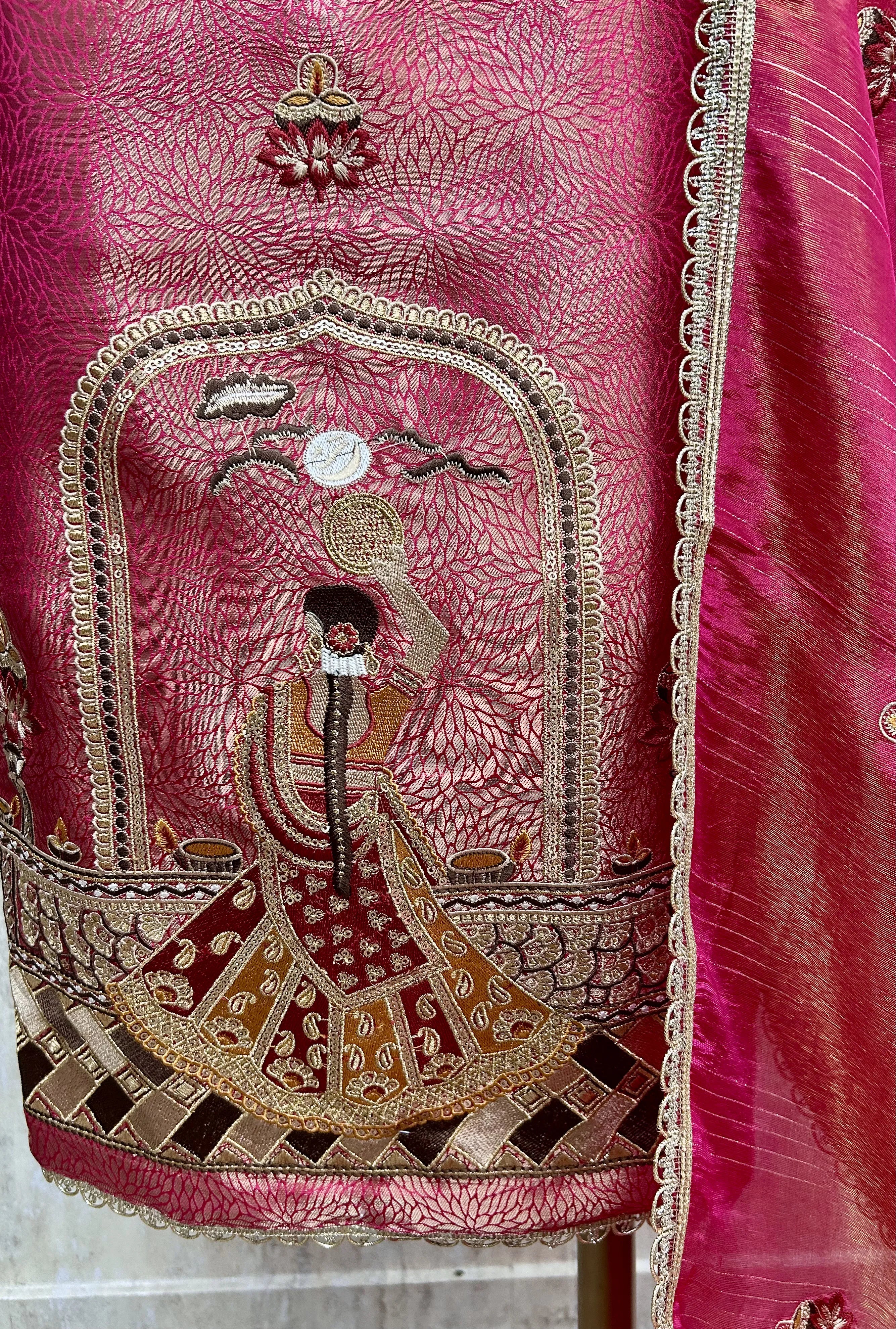 Karwa Chauth Special Tissue Unstitched Suit Set