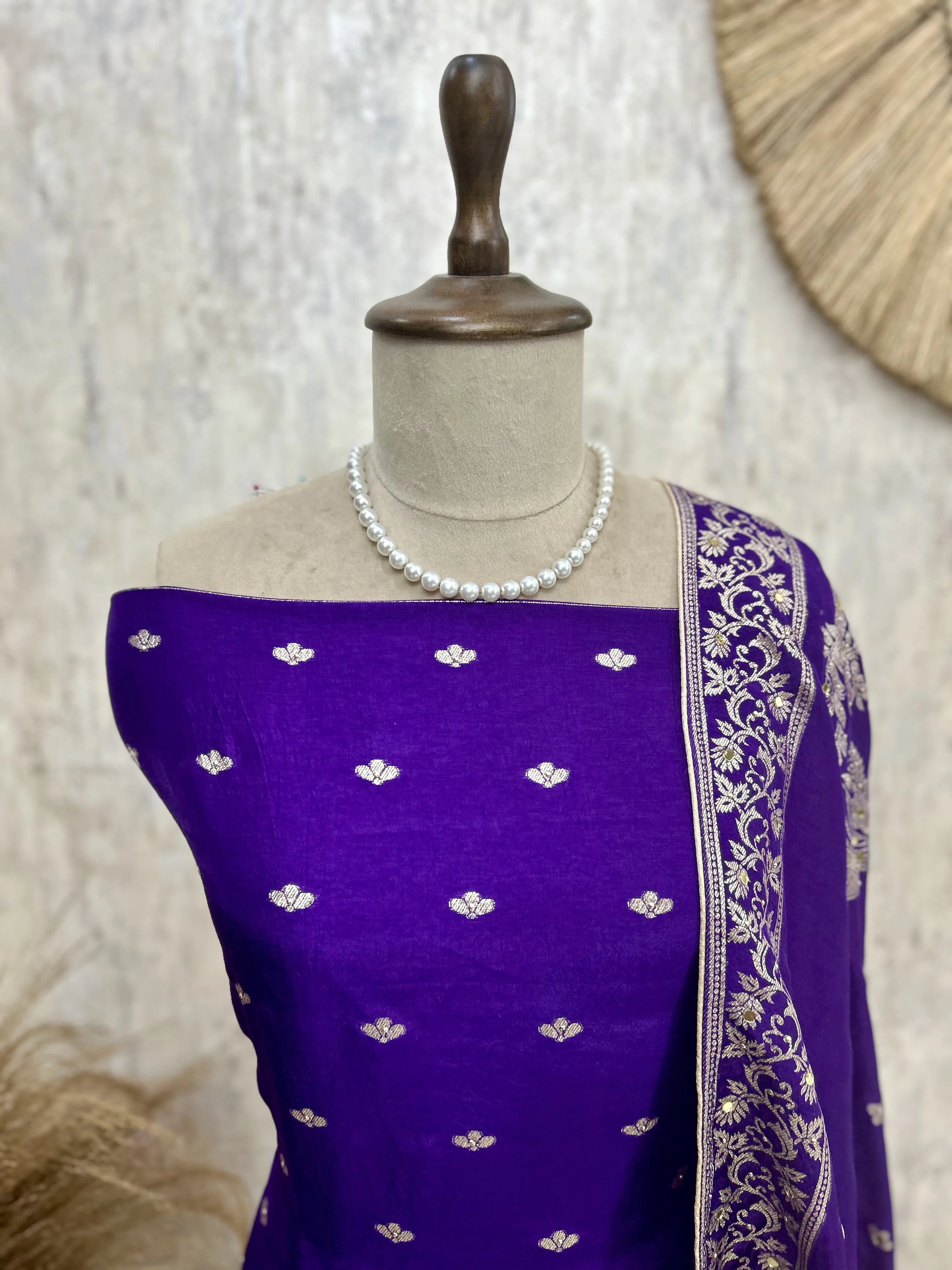 Karwa Chauth Special Dola Silk Unstitched Suit Set