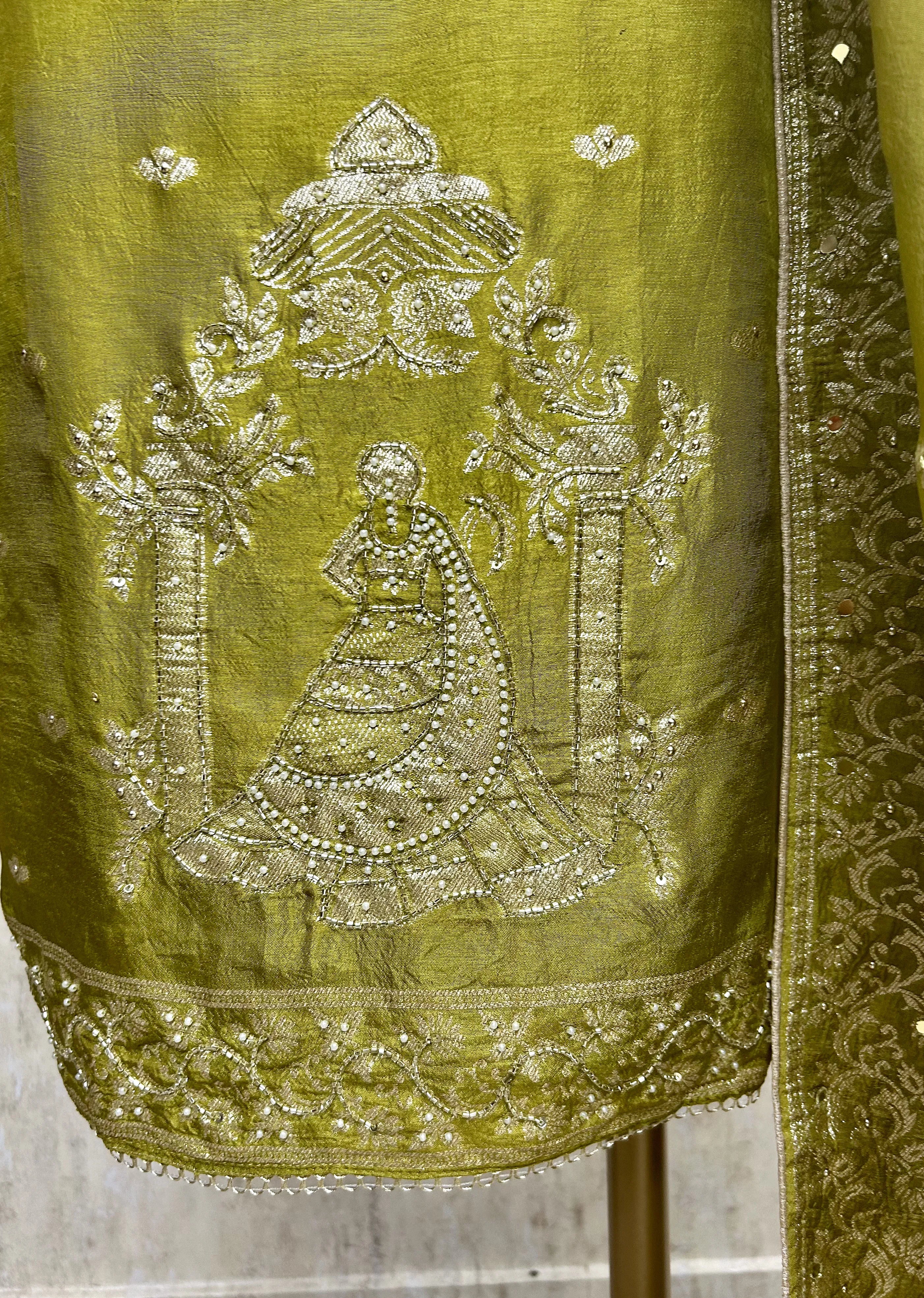 Karwa Chauth Special Dola Silk Unstitched Suit Set