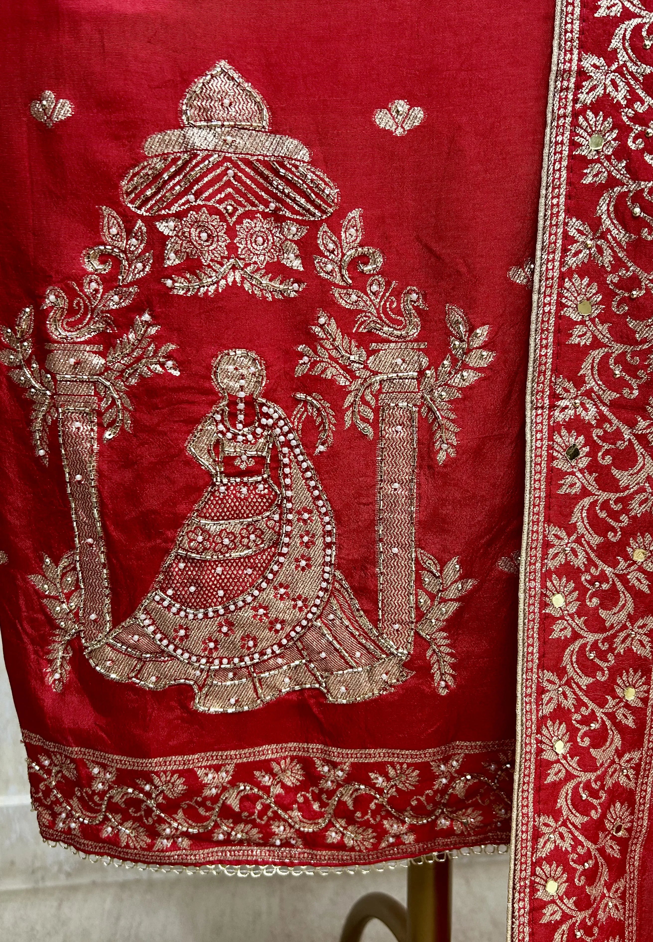 Karwa Chauth Special Dola Silk Unstitched Suit Set