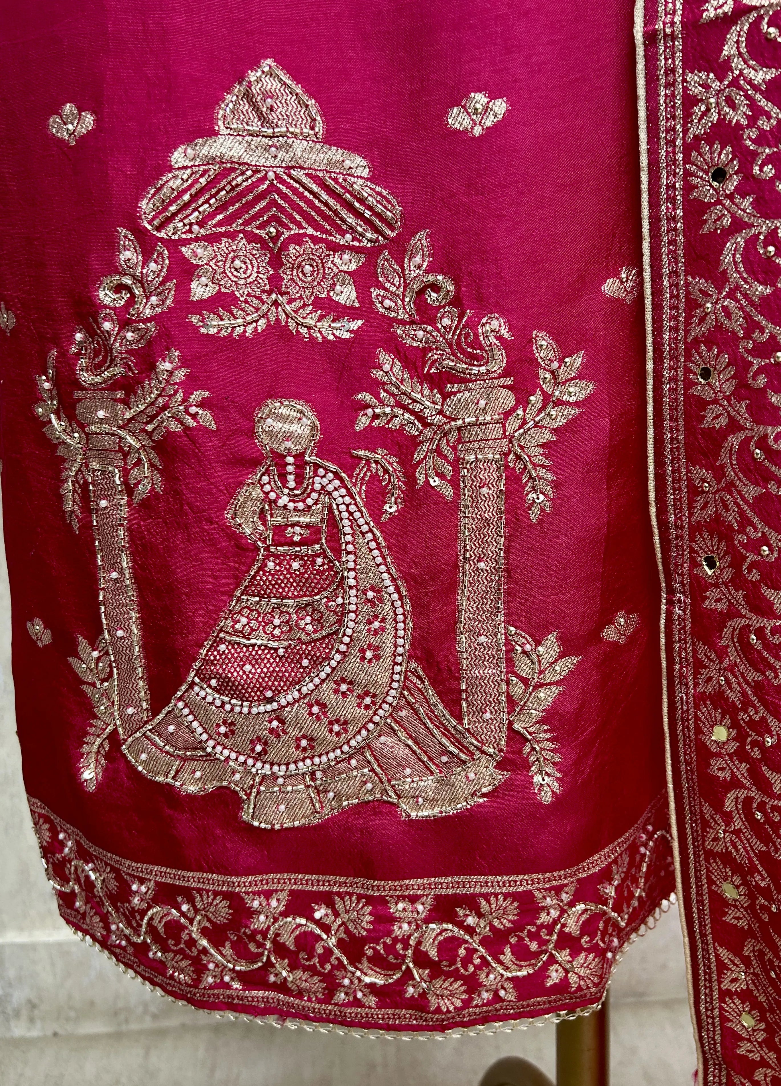 Karwa Chauth Special Dola Silk Unstitched Suit Set