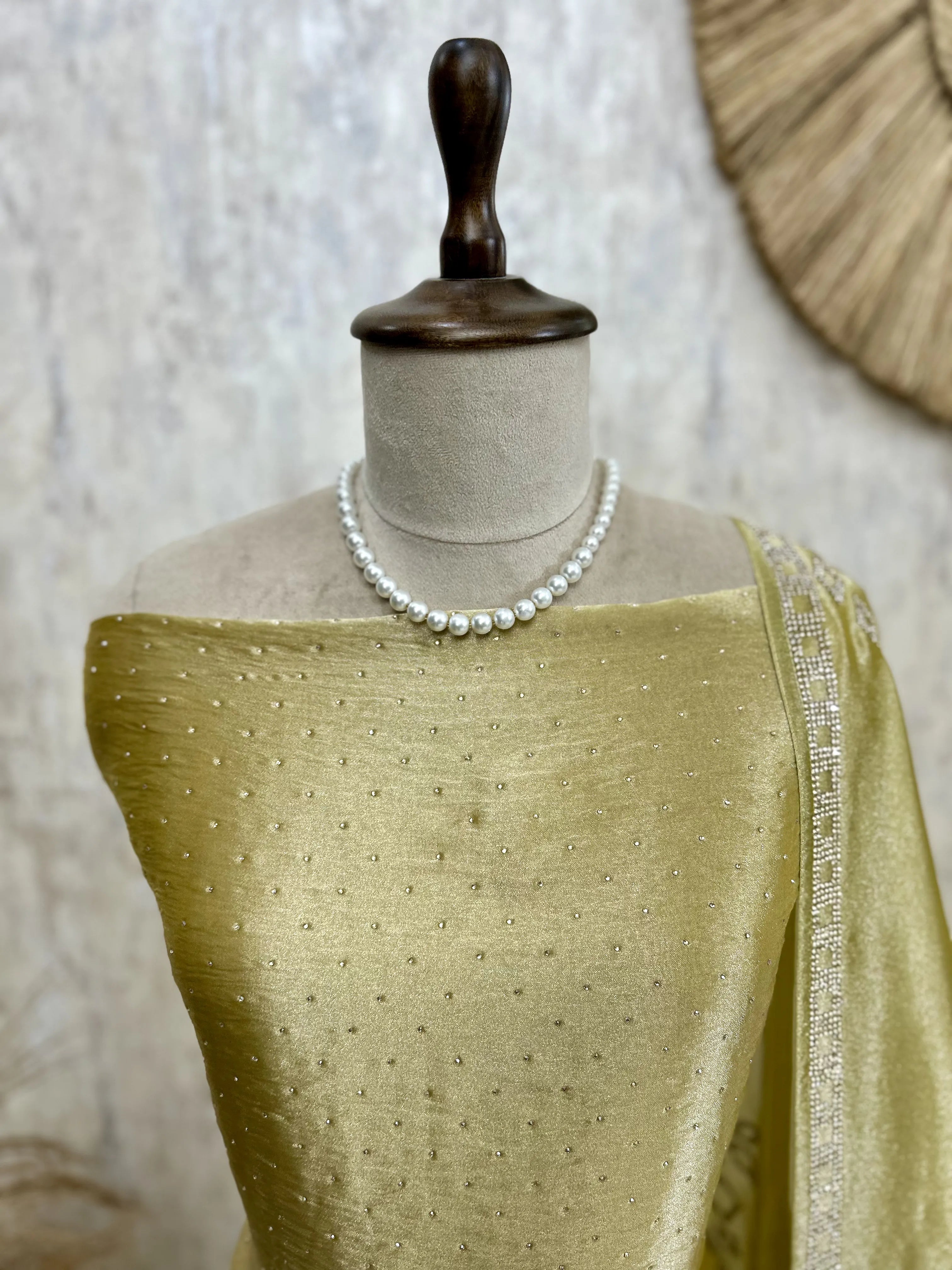 Glass Organza Unstitched Suit Set Featuring Glass Organza Dupatta
