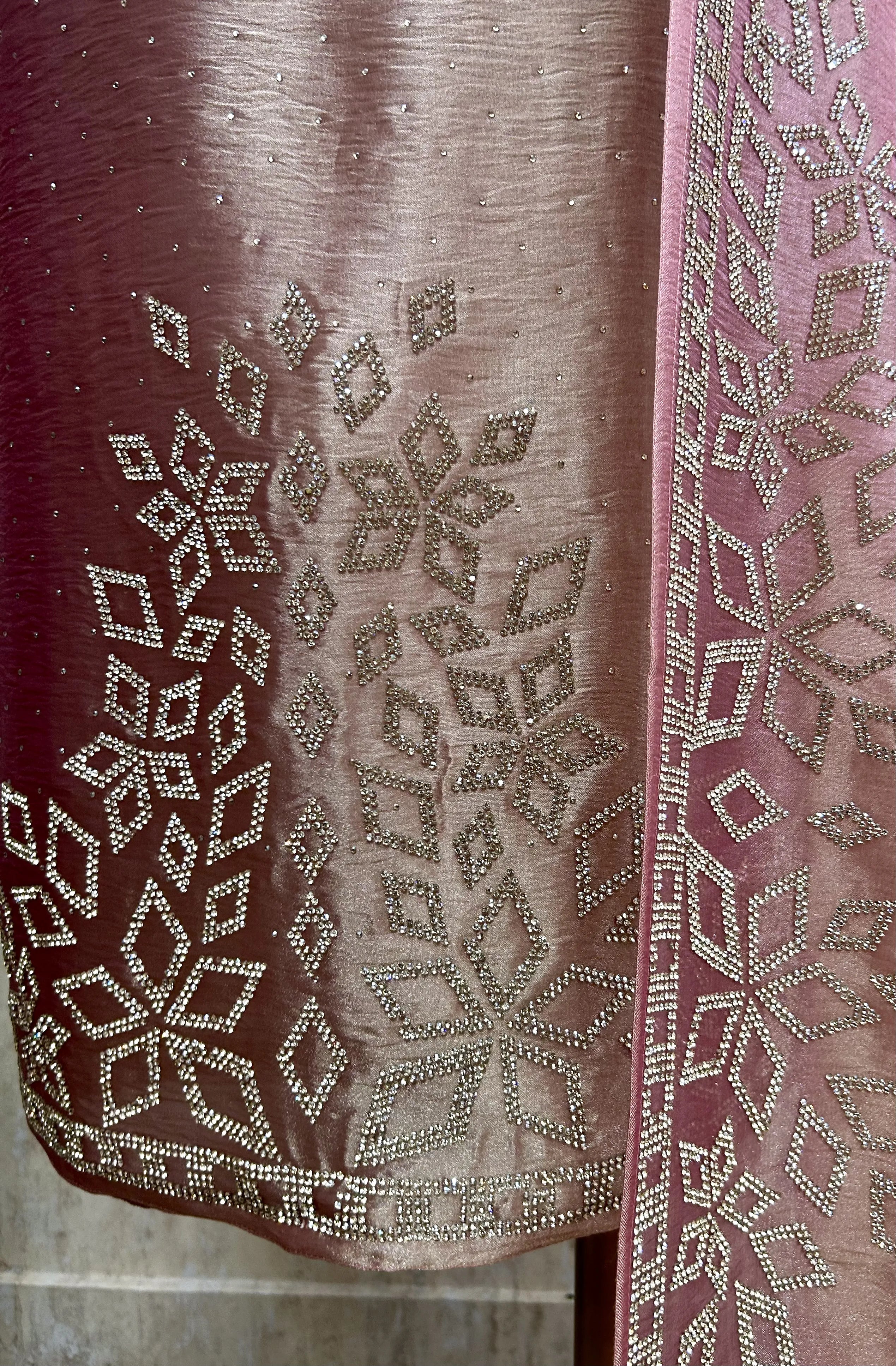 Glass Organza Unstitched Suit Set Featuring Glass Organza Dupatta