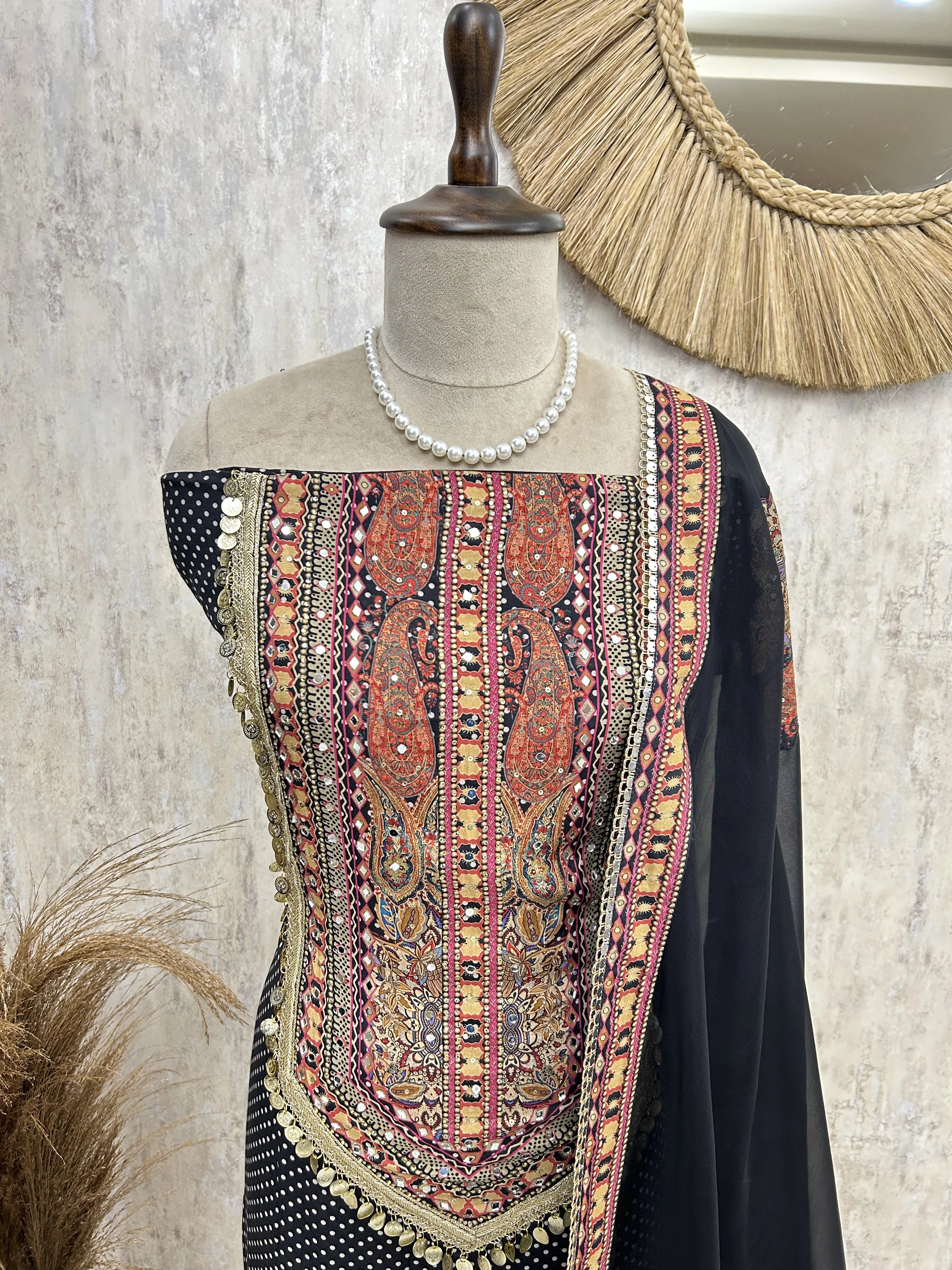 Digitally Printed Muslin Unstitched Suit Set