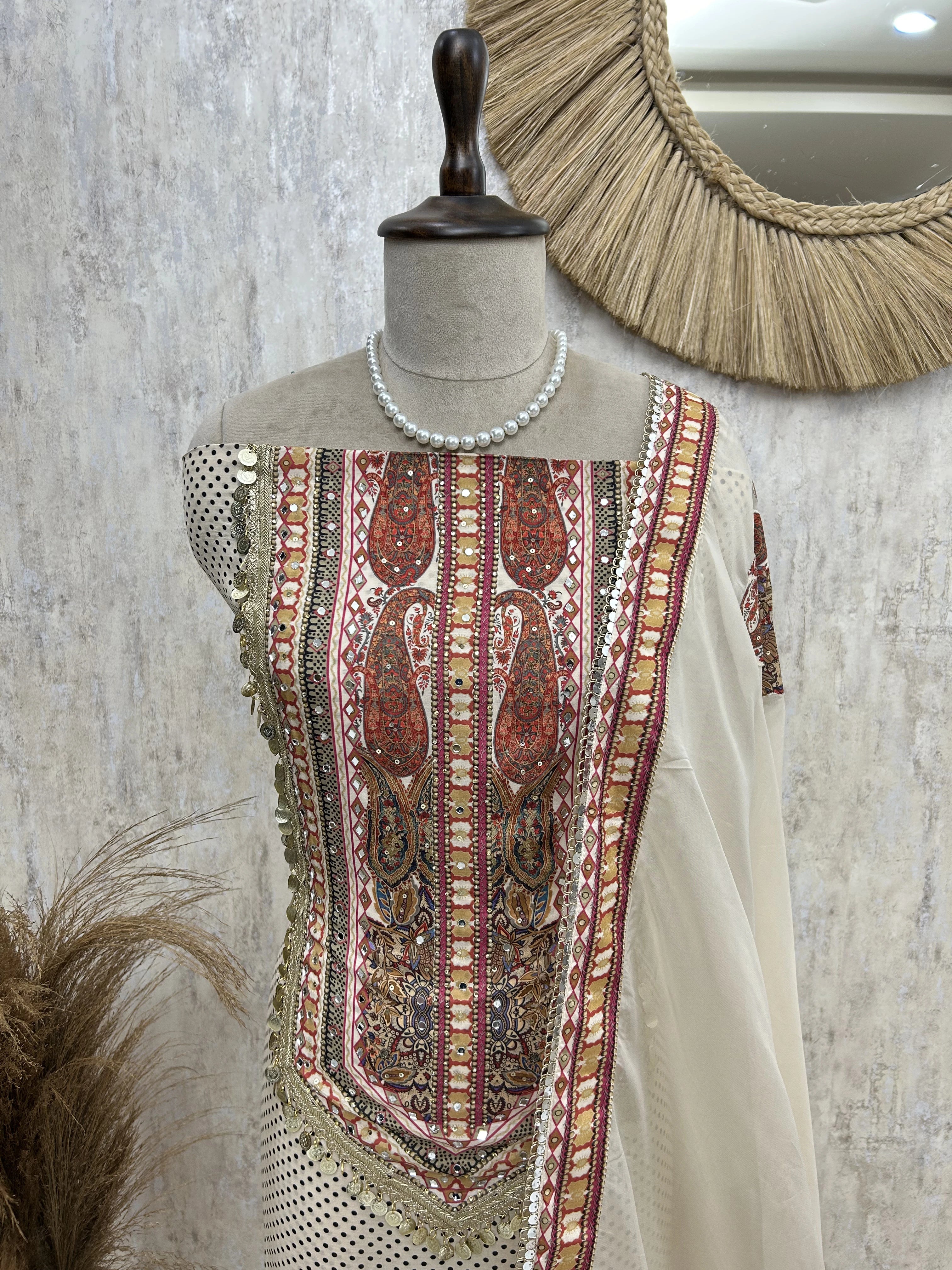 Digitally Printed Muslin Unstitched Suit Set