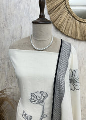 Pearl Work Cotton Unstitched Suit Set
