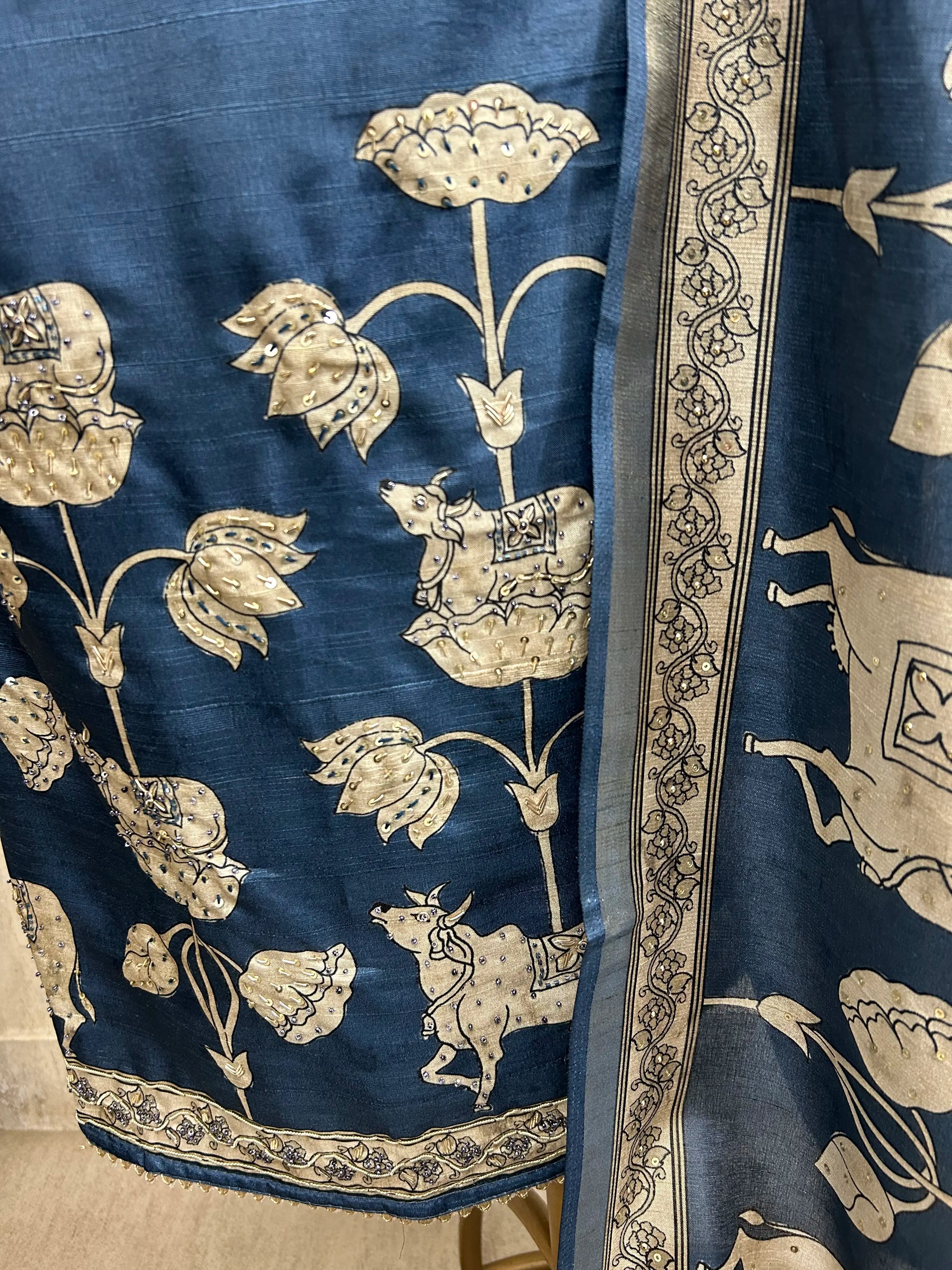 Tussar Silk Unstitched Suit Set