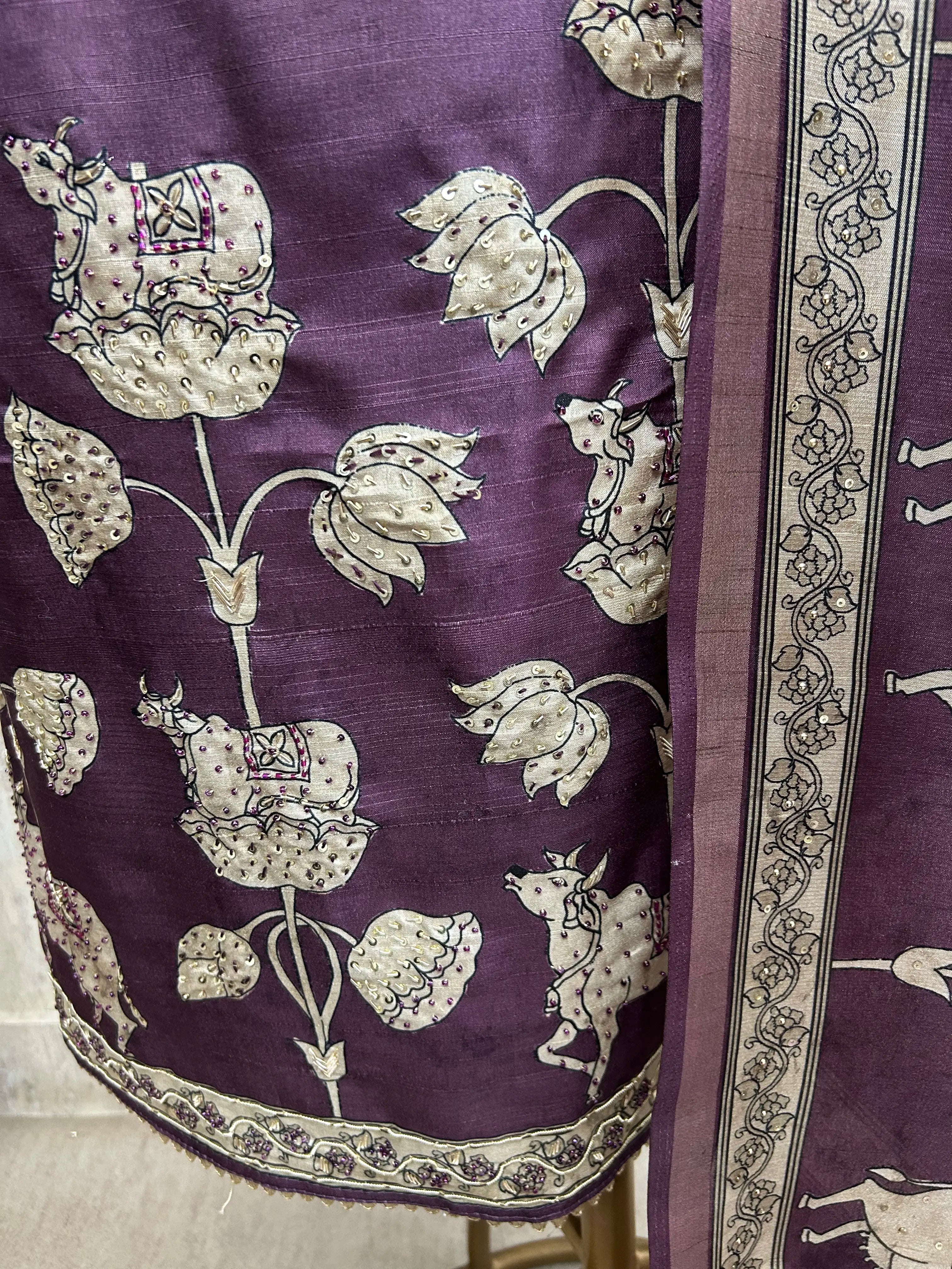 Tussar Silk Unstitched Suit Set