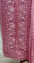 Georgette Unstitched Suit Set Featuring Chiffon Dupatta