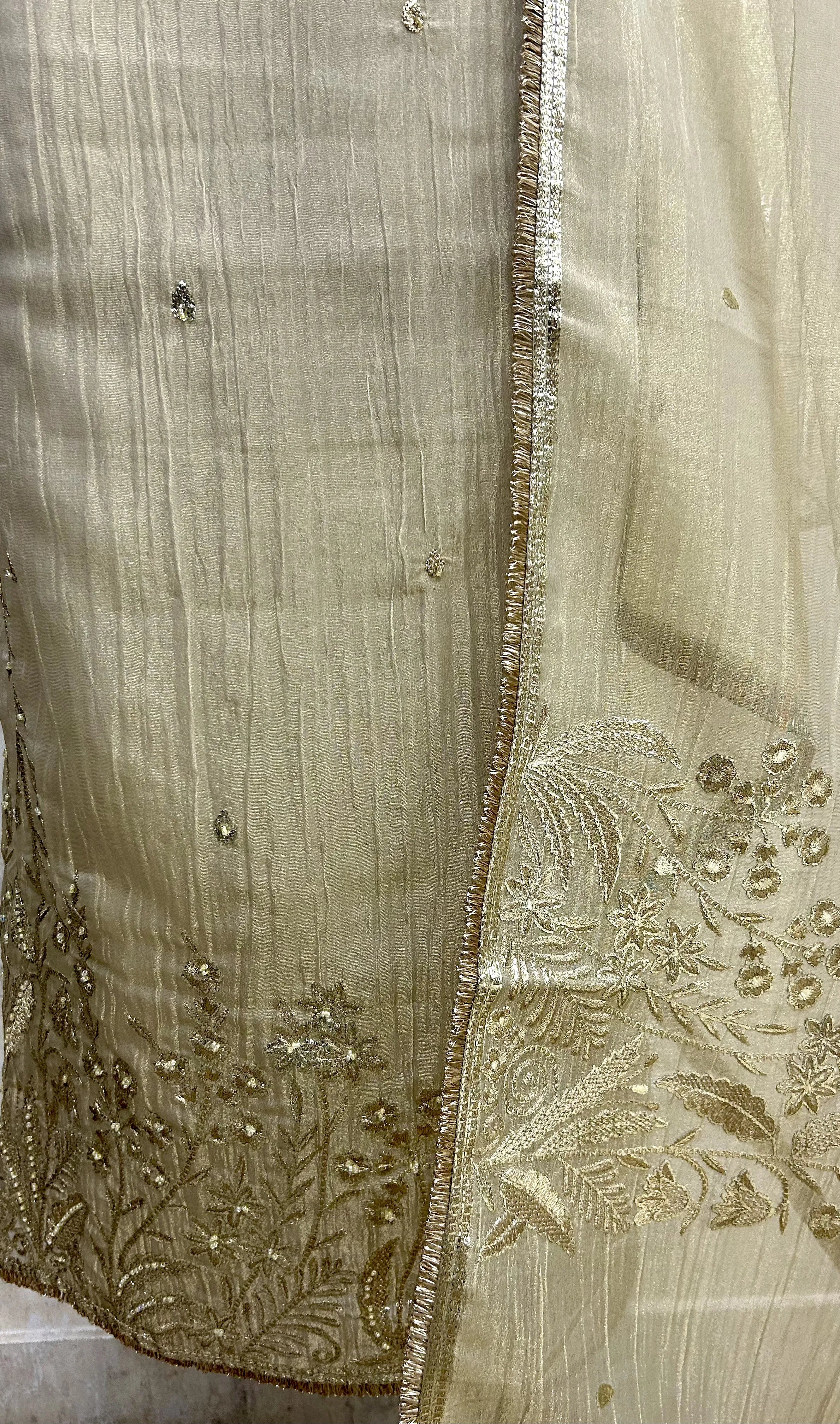 Crush Organza Unstitched suit set