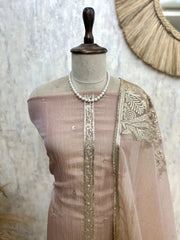 Crush Organza Unstitched suit set