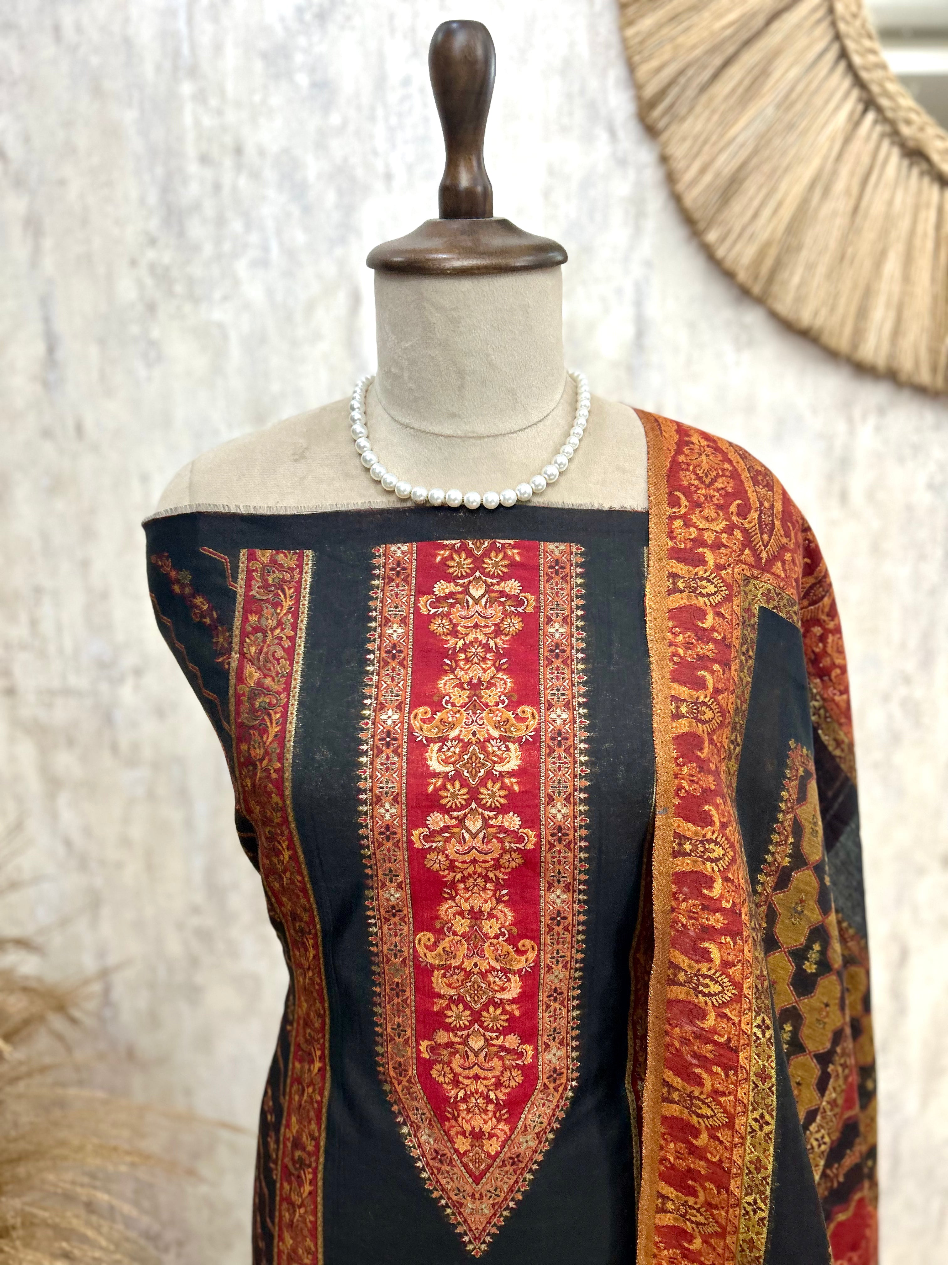 Cotton Silk Unstitched Suit Set Featuring Cotton Silk Dupatta