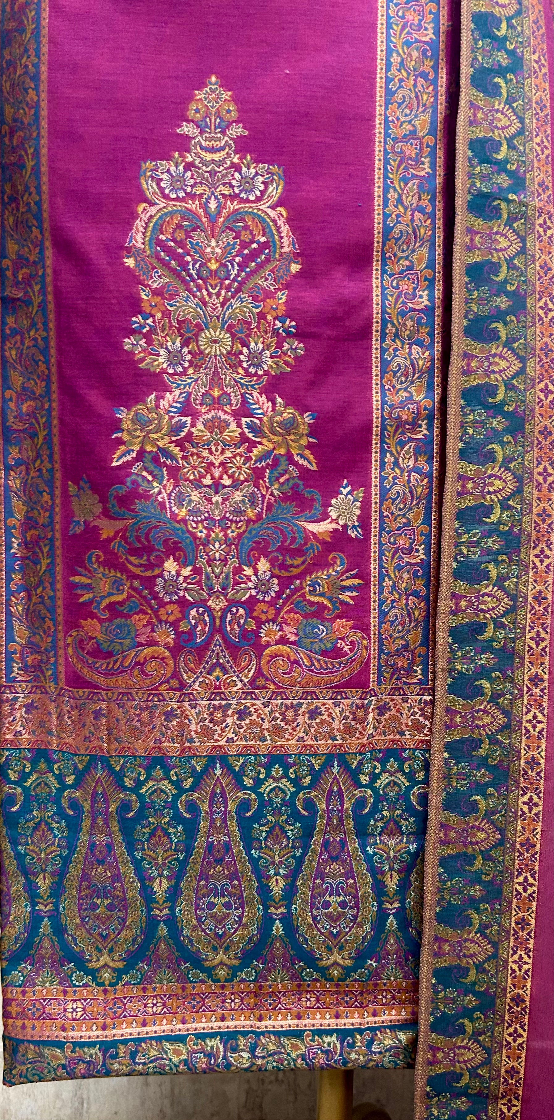 Cotton Silk Unstitched Suit Set Featuring Cotton Silk Dupatta