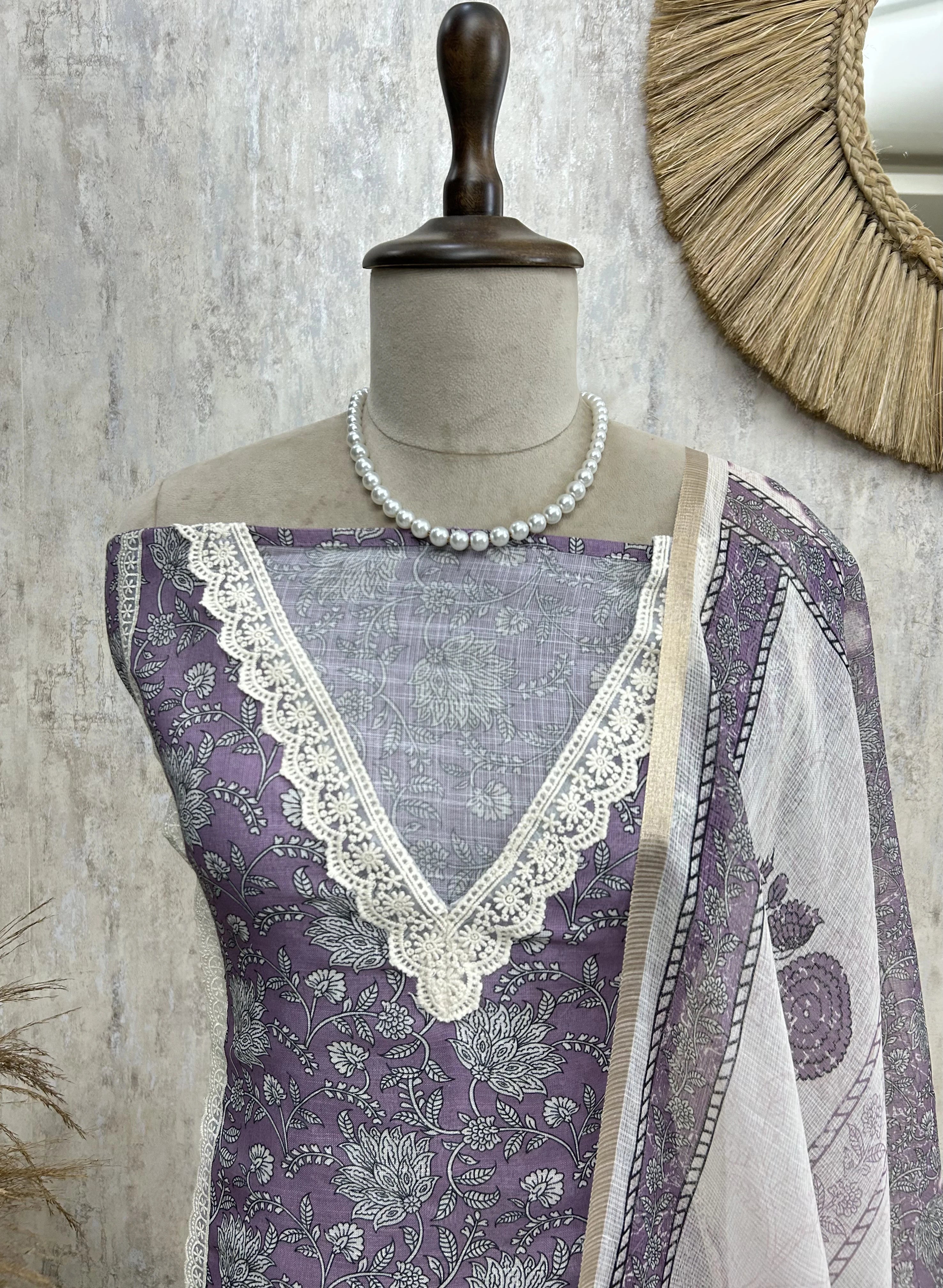 Digital Printed Cotton Unstitched Suit Set