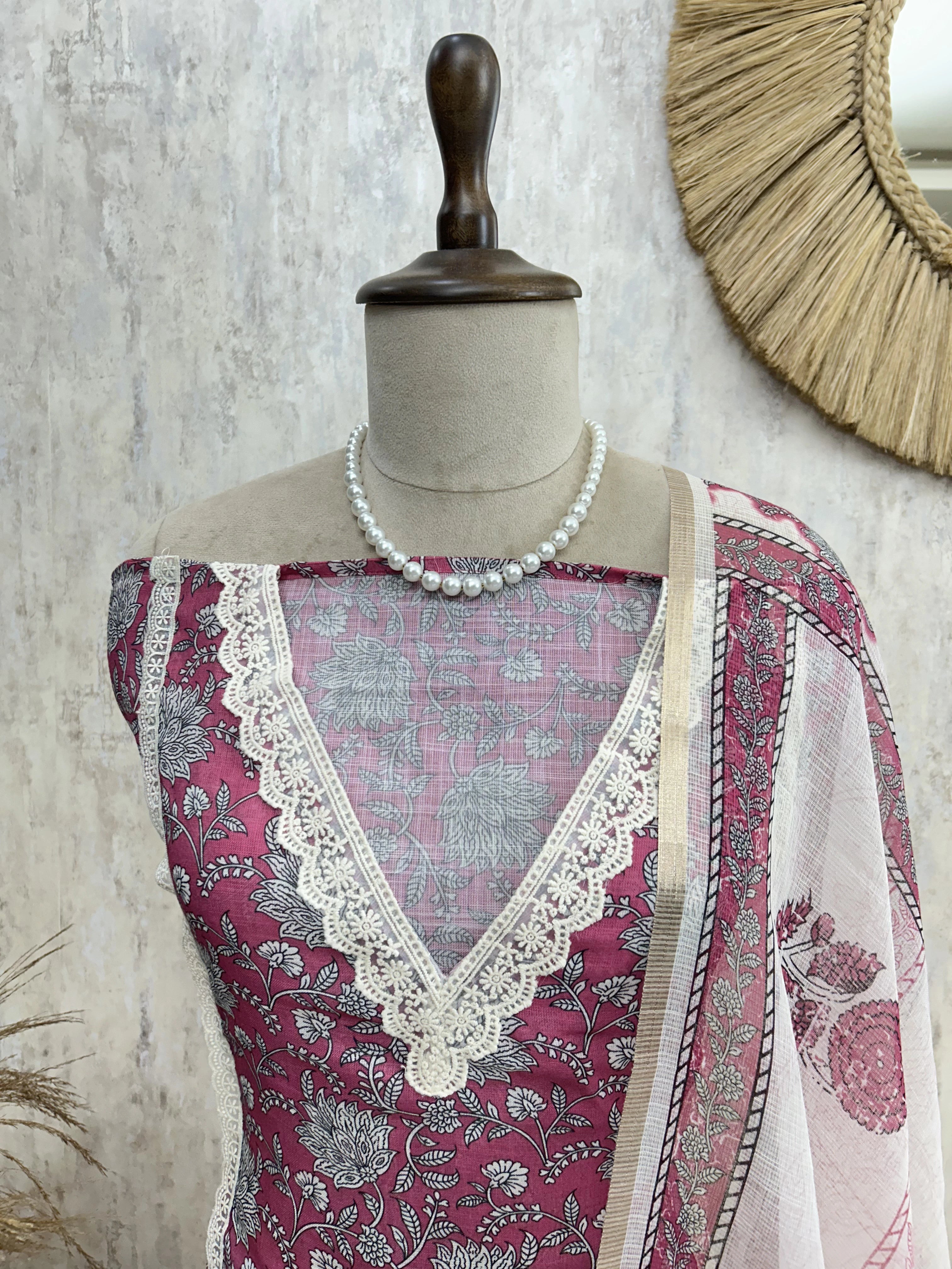 Digital Printed Cotton Unstitched Suit Set