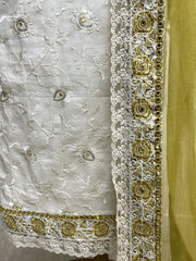 Thread Embroidery Cotton Untitched Suit Set