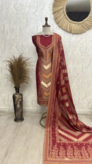 Luxury pure silk unstitched suit set