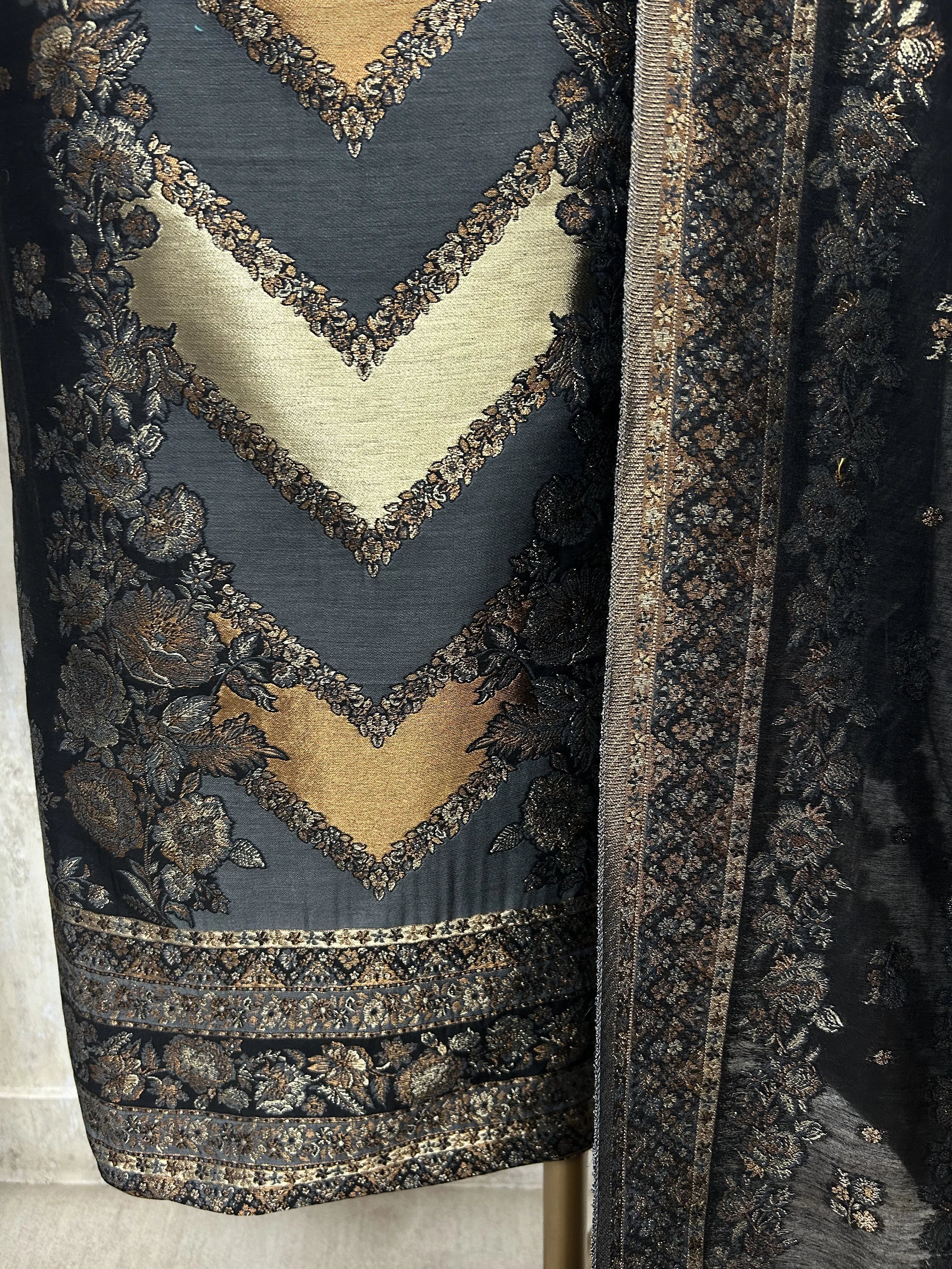 Luxury pure silk unstitched suit set