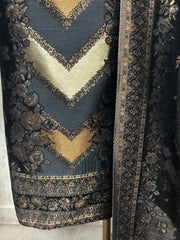 Luxury pure silk unstitched suit set