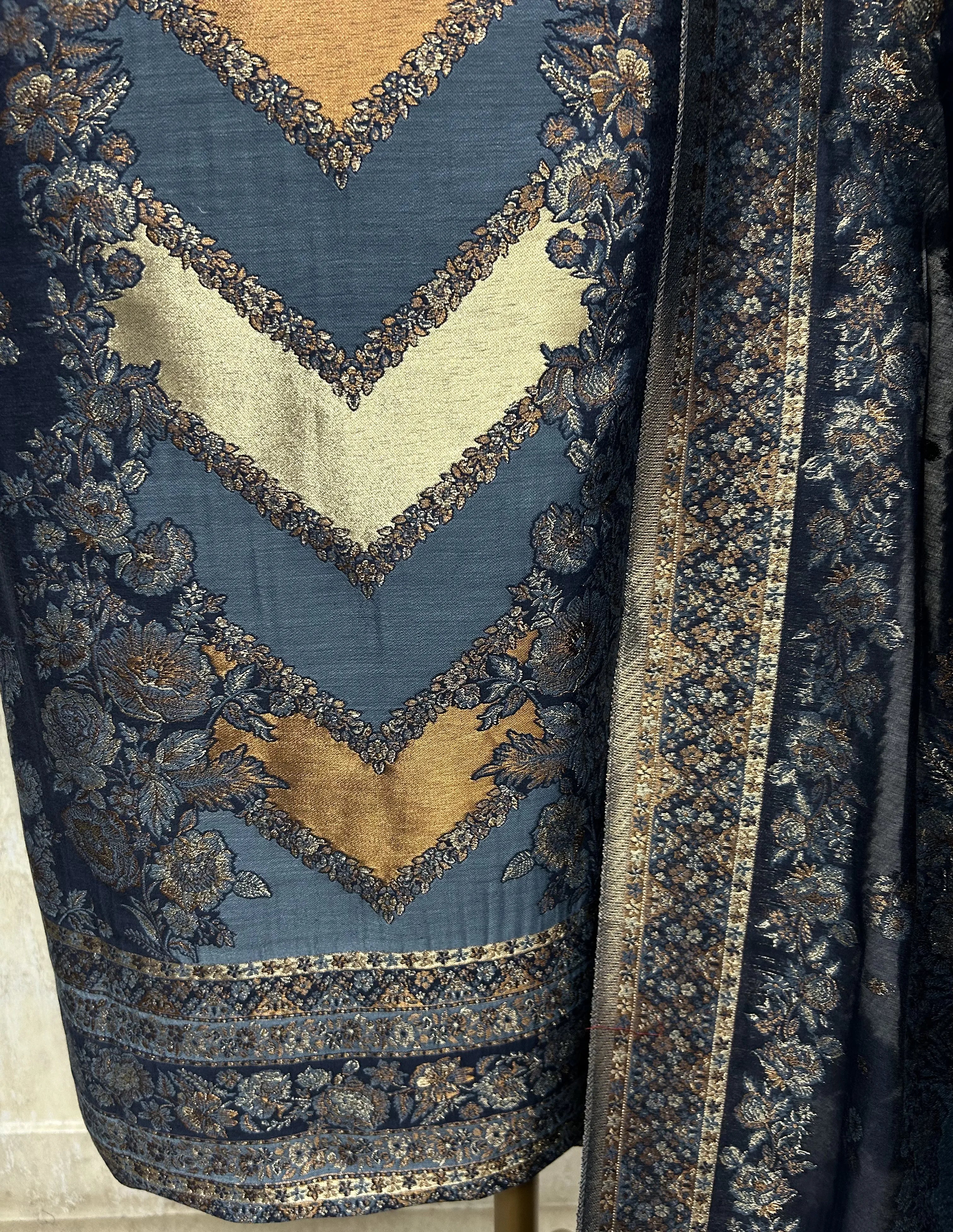 Luxury pure silk unstitched suit set