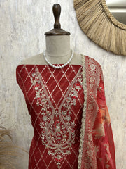 Timeless charm organza unstitched suit set