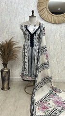 Digital Print Muslin Unstitched Suit Set