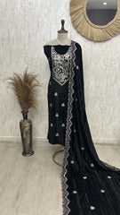 Zari Embroidered Velvet Unstitched Suit