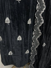 Zari Embroidered Velvet Unstitched Suit