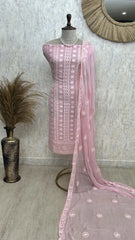 Lucknowi Georgette Unstitched Suit Set