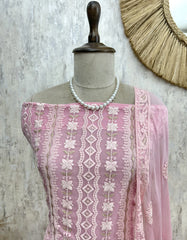 Lucknowi Georgette Unstitched Suit Set