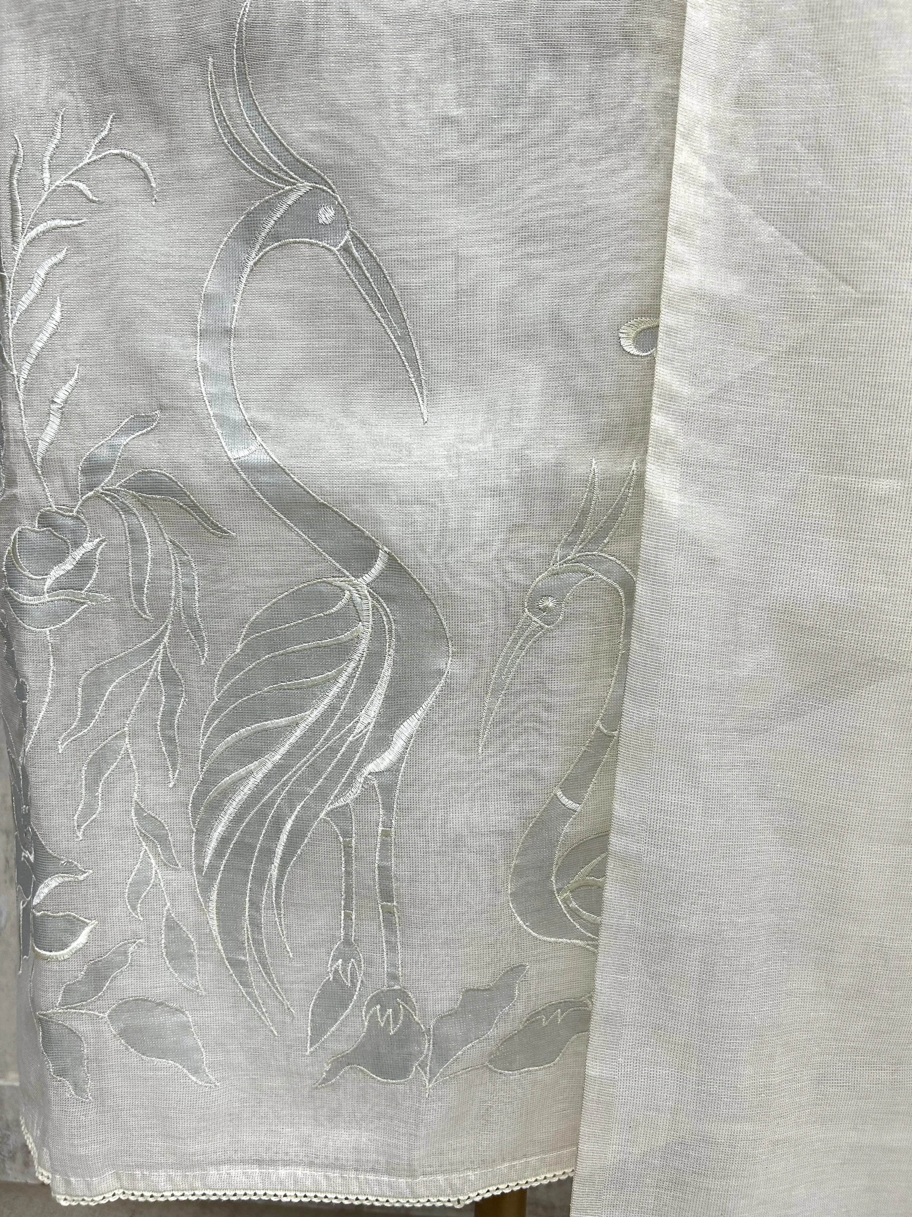 Applique Work Linen Tissue Unstitched Suit Set