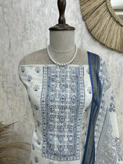 Printed Semi-Linen Unstitched Suit Set