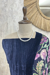 Velvet Unstitched Suit with Brasso Dupatta