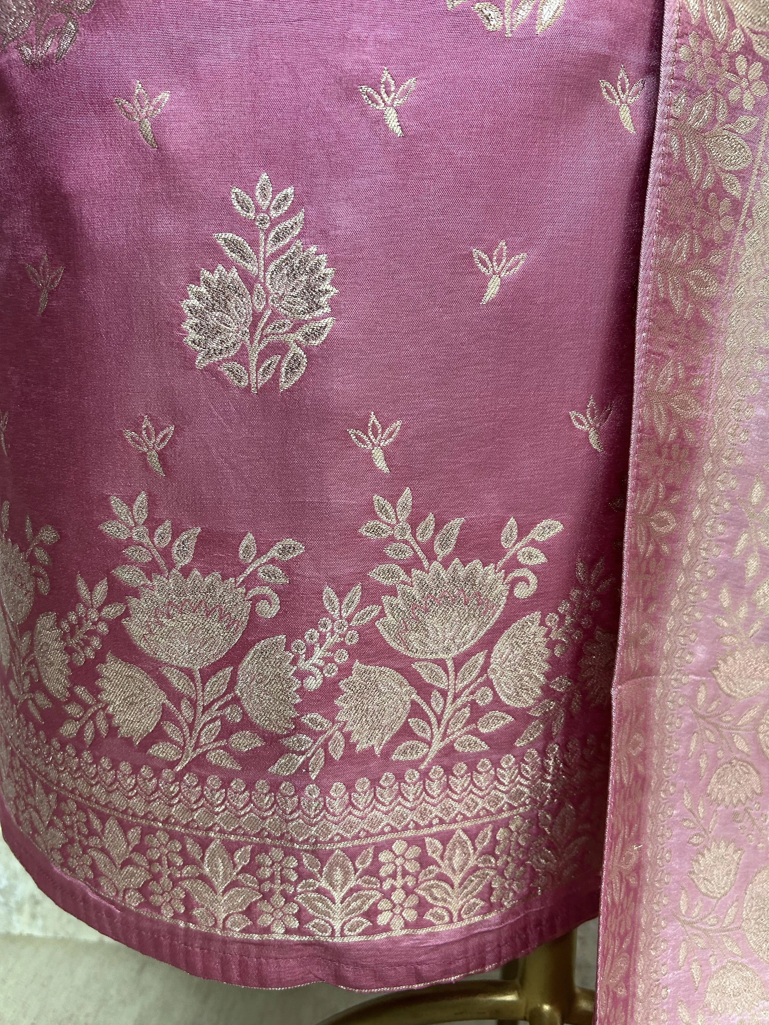 Banarasi Silk Unstitched Suit Set