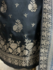 Banarasi Silk Unstitched Suit Set