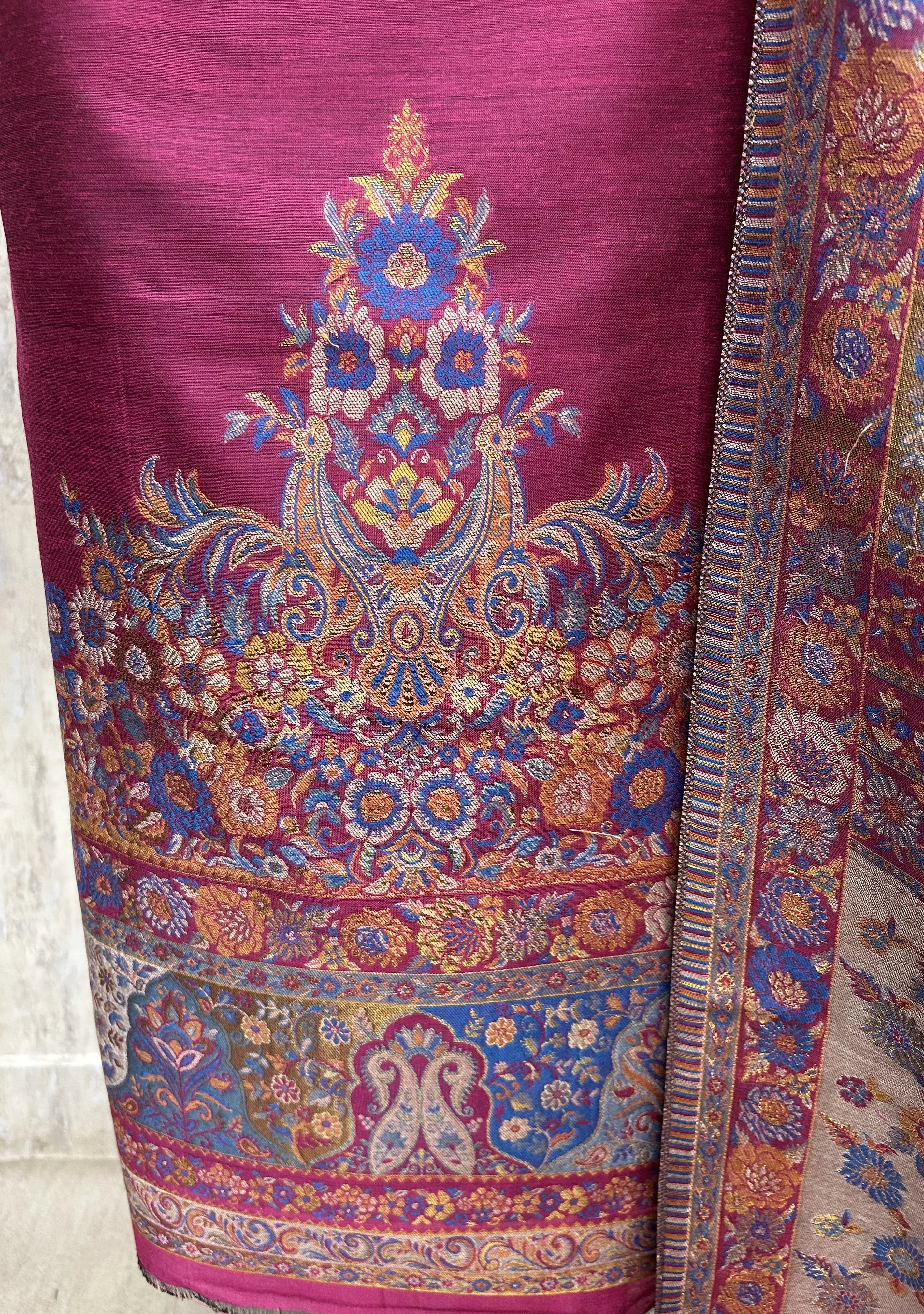Kashmiri Kani Cotton Silk Unstitched Suit