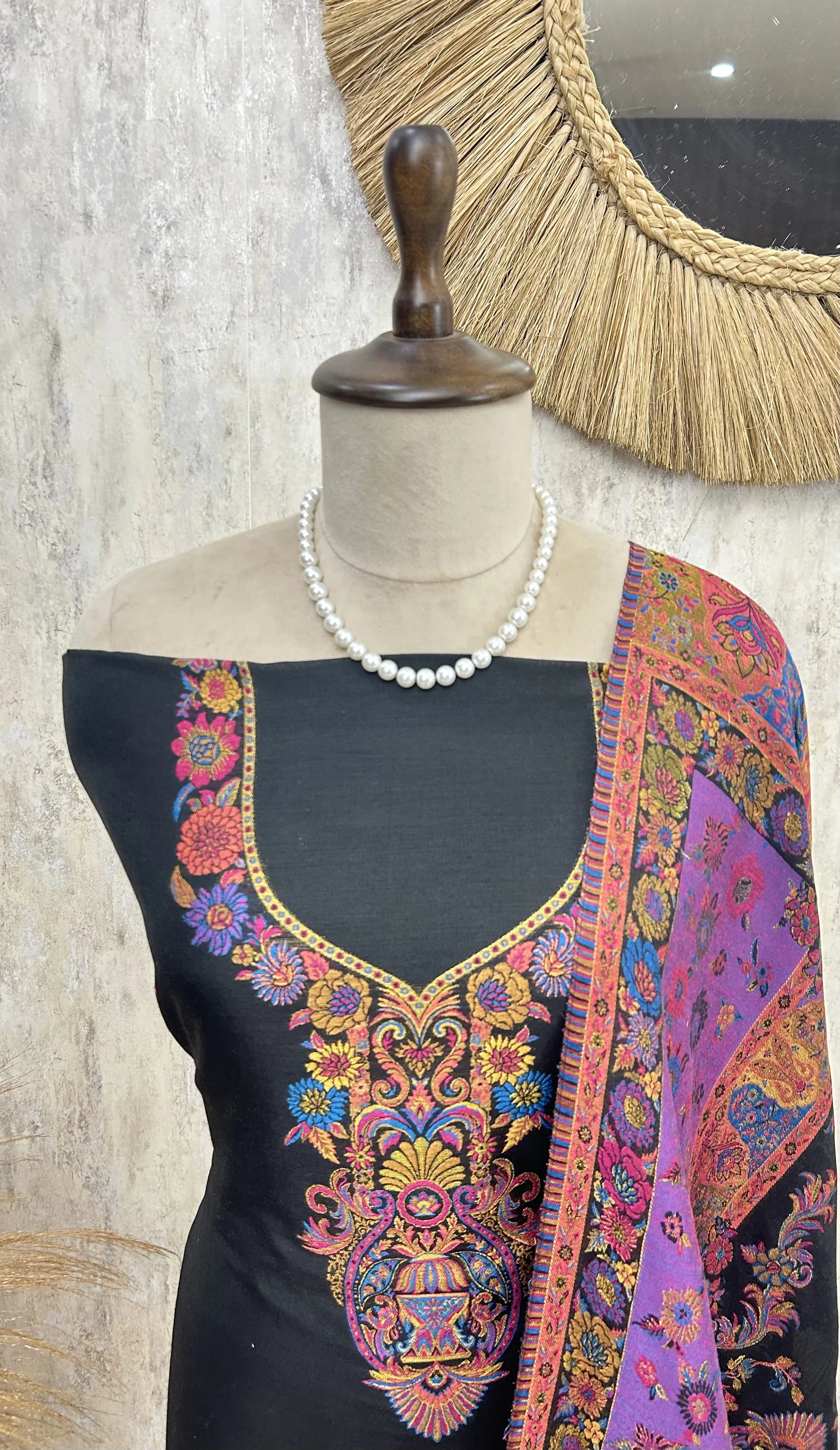 Kashmiri Kani Cotton Silk Unstitched Suit