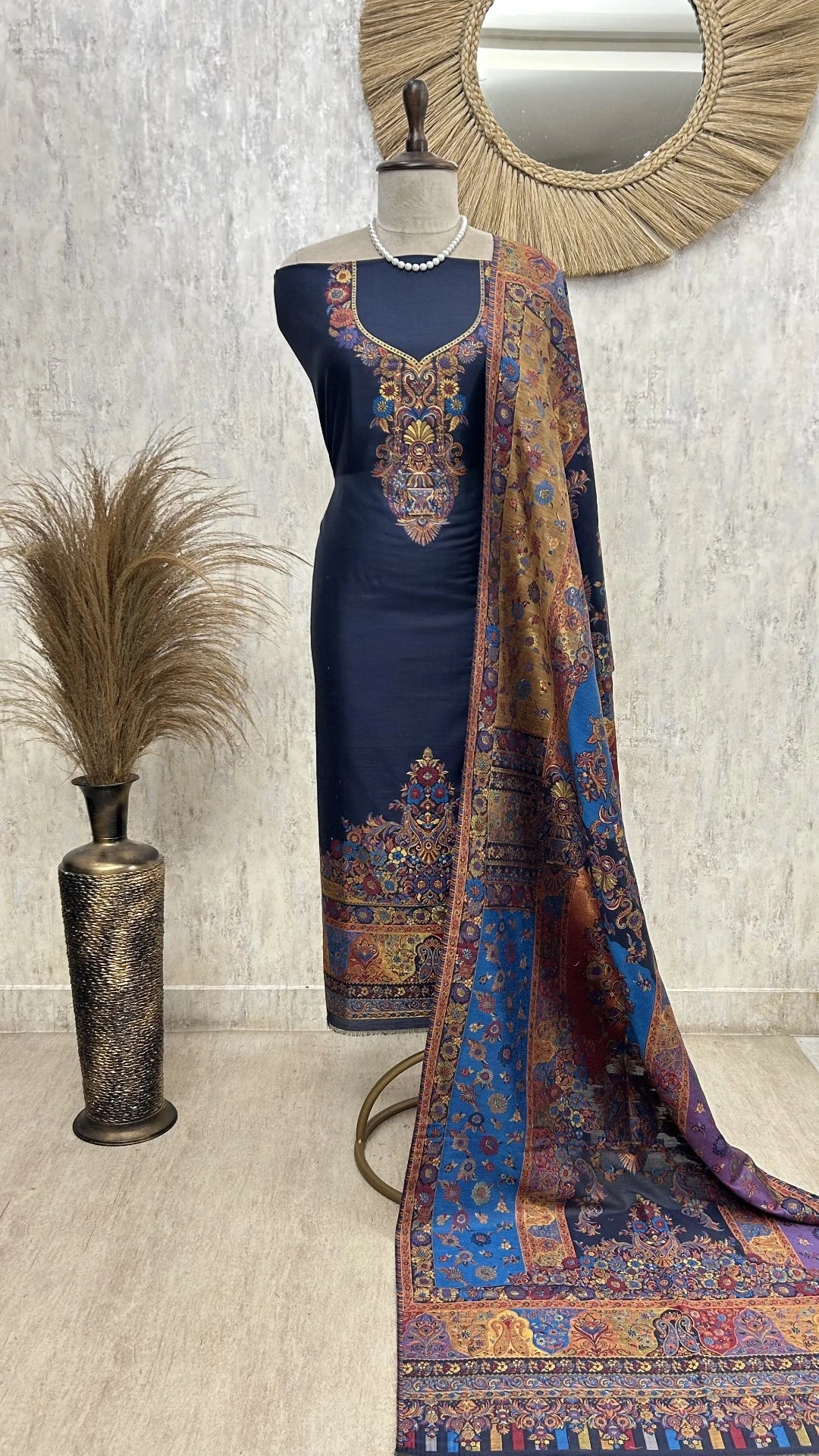 Kashmiri Kani Cotton Silk Unstitched Suit