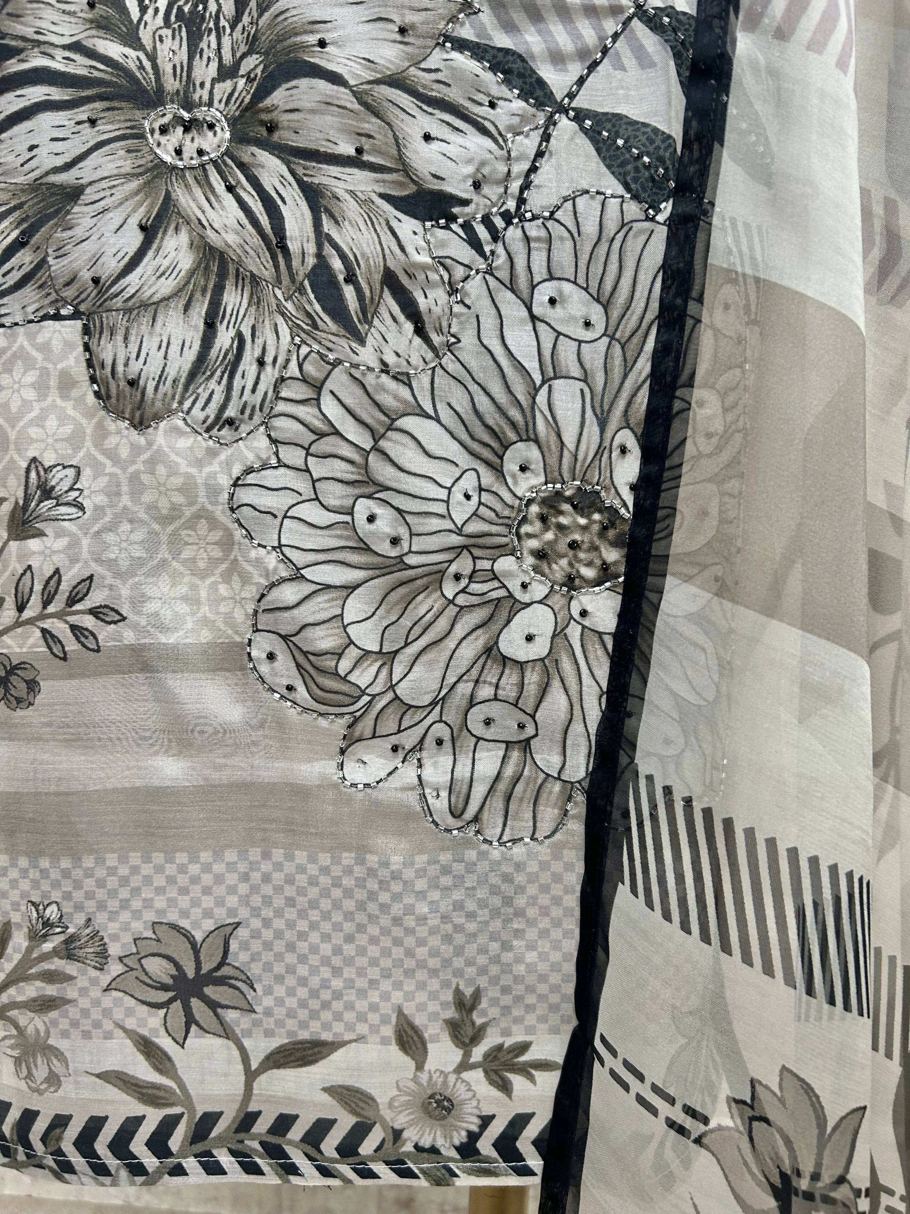 Floral Print Muslin Unstitched Suit Set