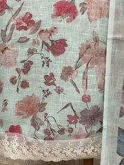 Printed Leaf Motif Jamdani Linen Unstitched Suit Set