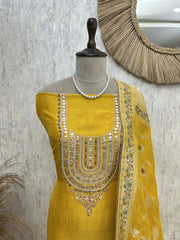 Royale festive tussar silk unstitched suit