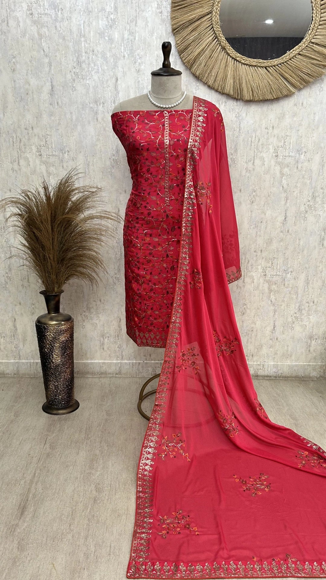 Opada silk embroidered unstitched suit