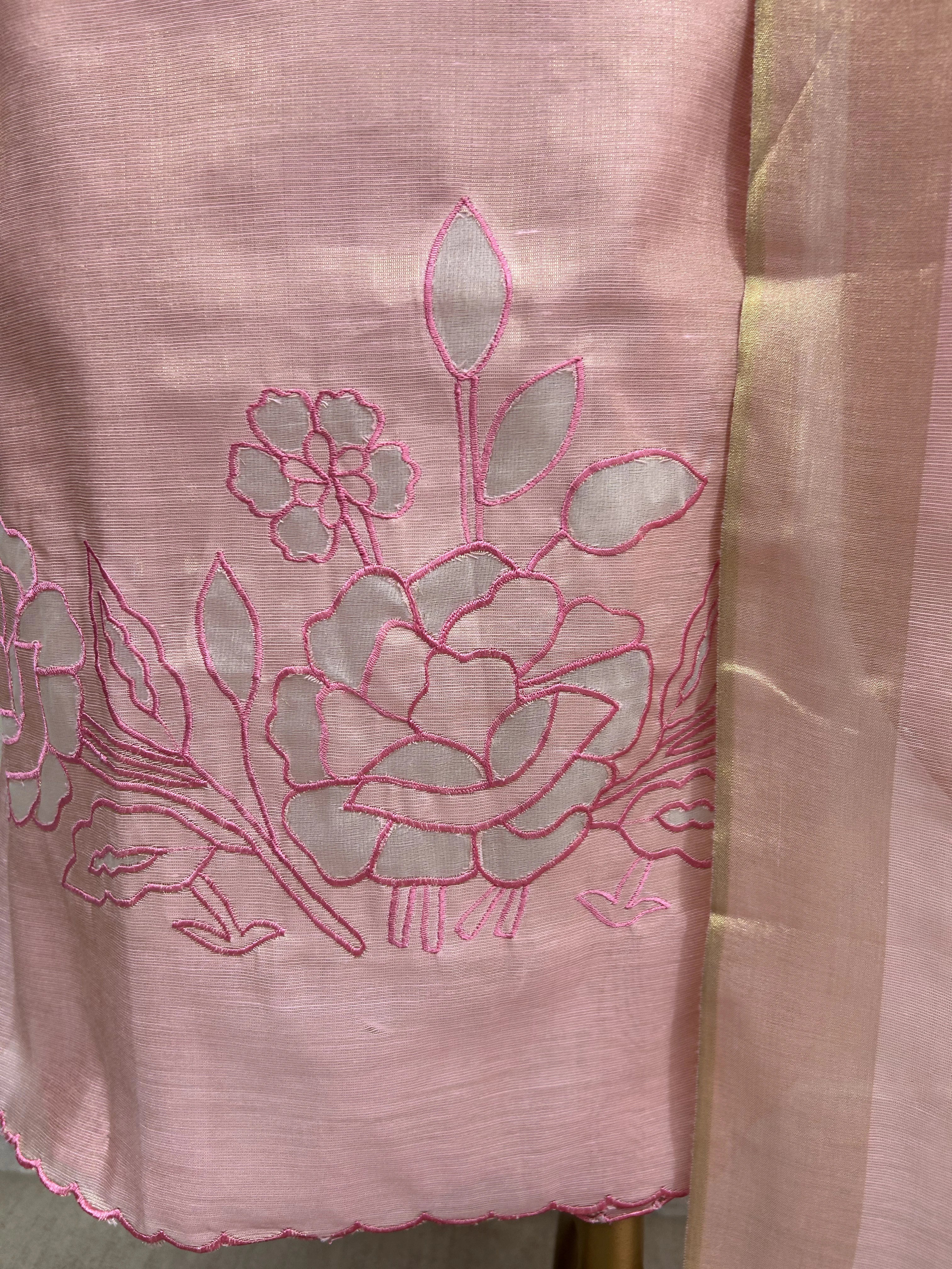 Tissue Linen Unstitched Suit Set